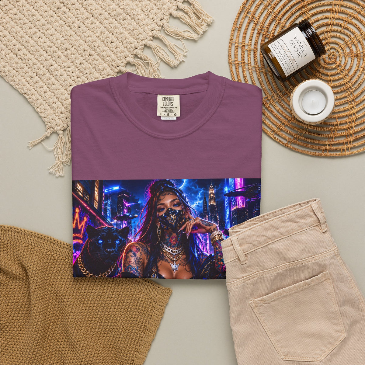 Cyberpunk Streetwear T-Shirt — "Fl3x Fashion Omertà" Graphic
