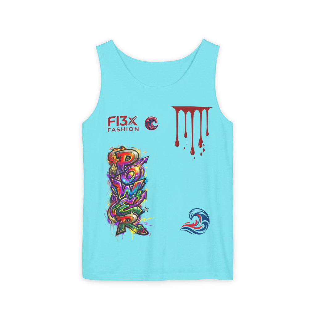 Graphic Tank Top — Colorful Street Art & Drip Logo Design