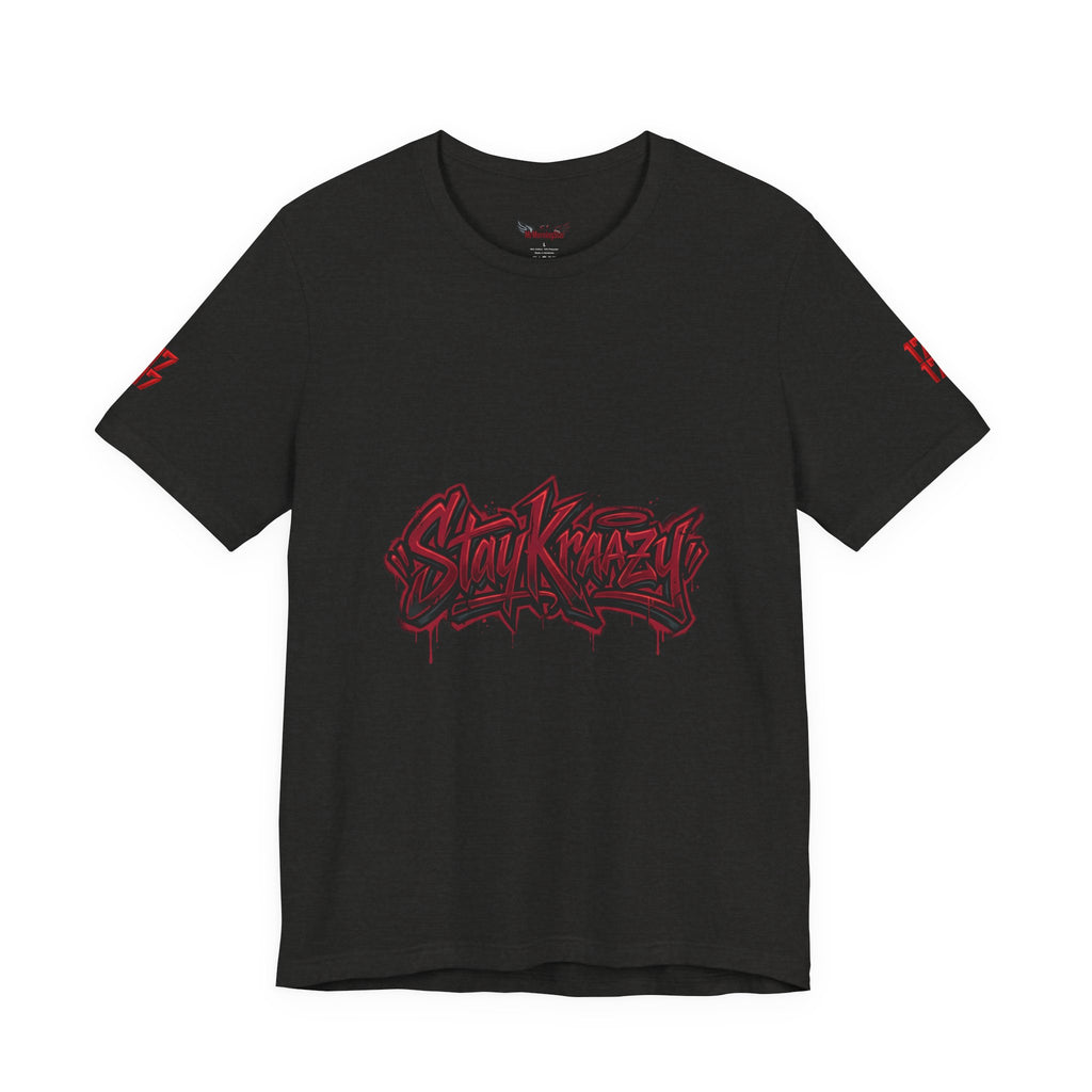 Stay Krazi Graffiti Tee — Red 17 Streetwear T‑Shirt