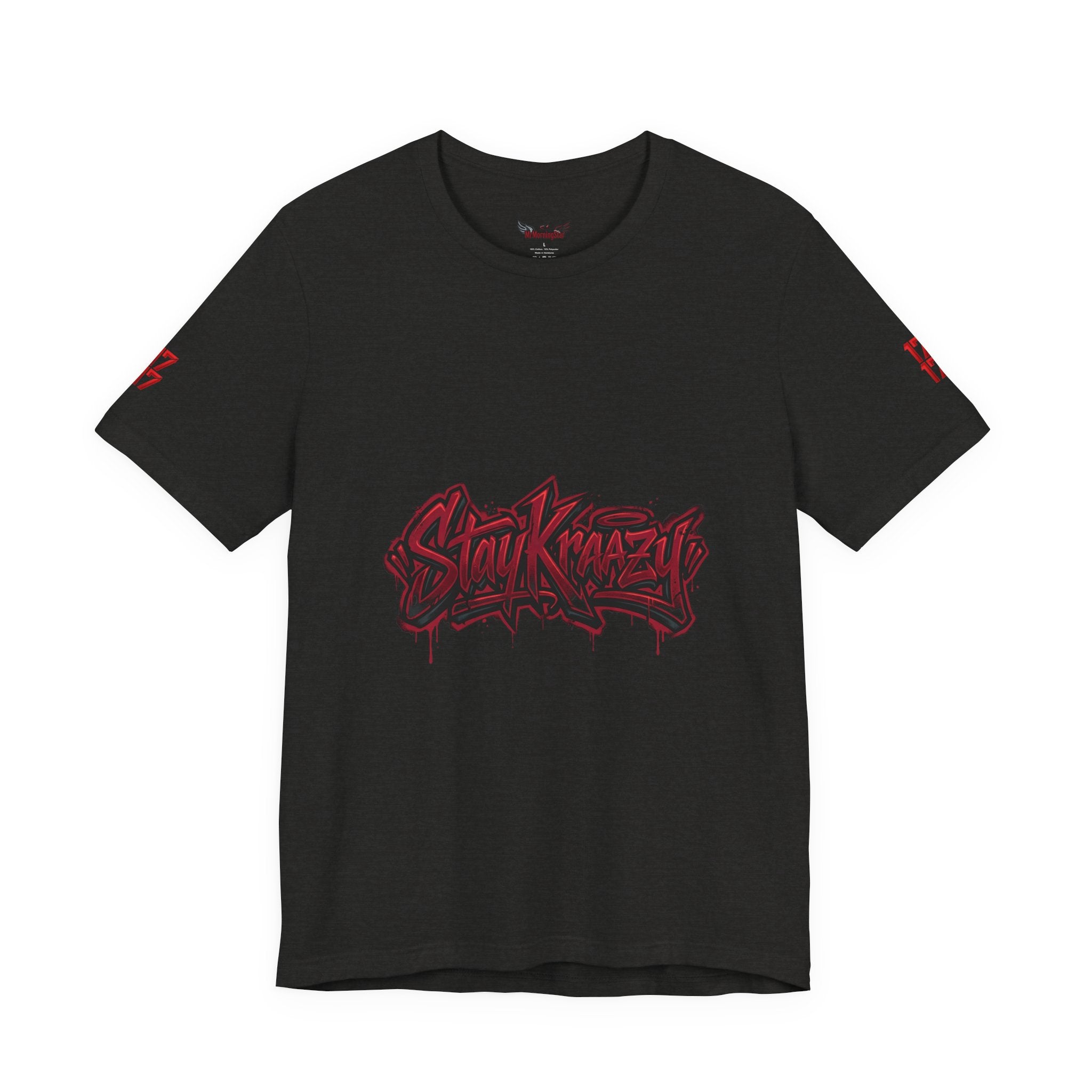 Stay Krazi Graffiti Tee — Red 17 Streetwear T‑Shirt