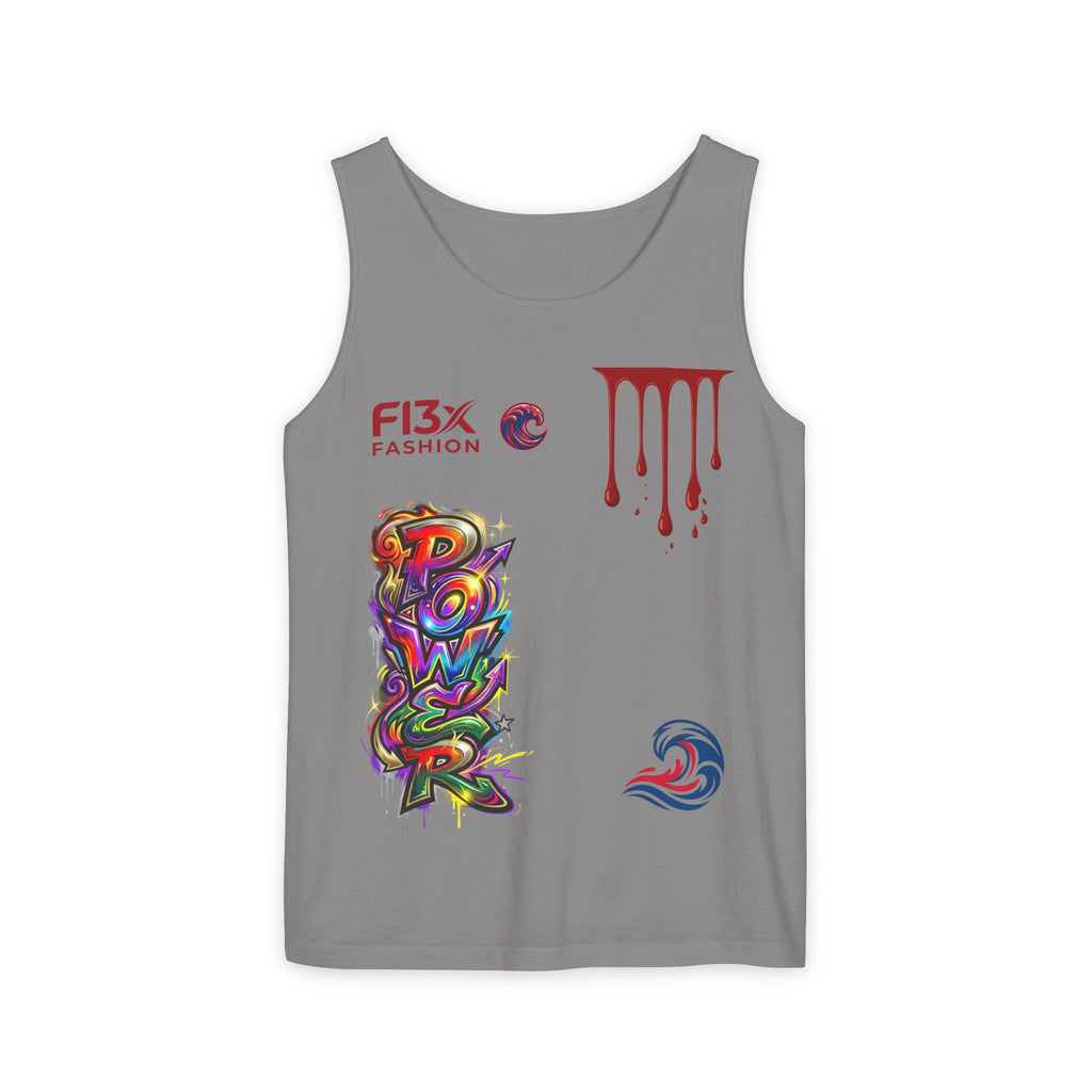 Graphic Tank Top — Colorful Street Art & Drip Logo Design