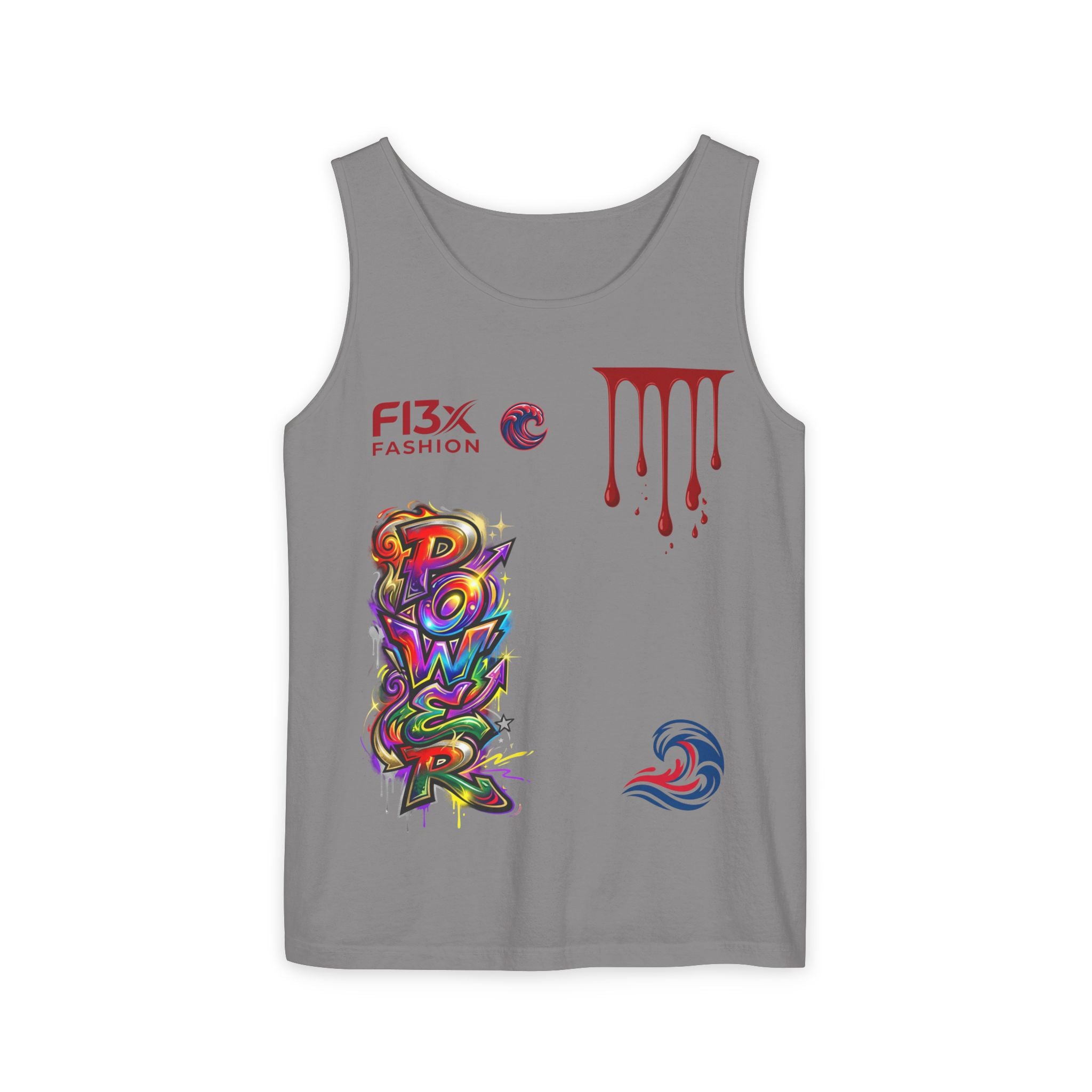 Graphic Tank Top — Colorful Street Art & Drip Logo Design