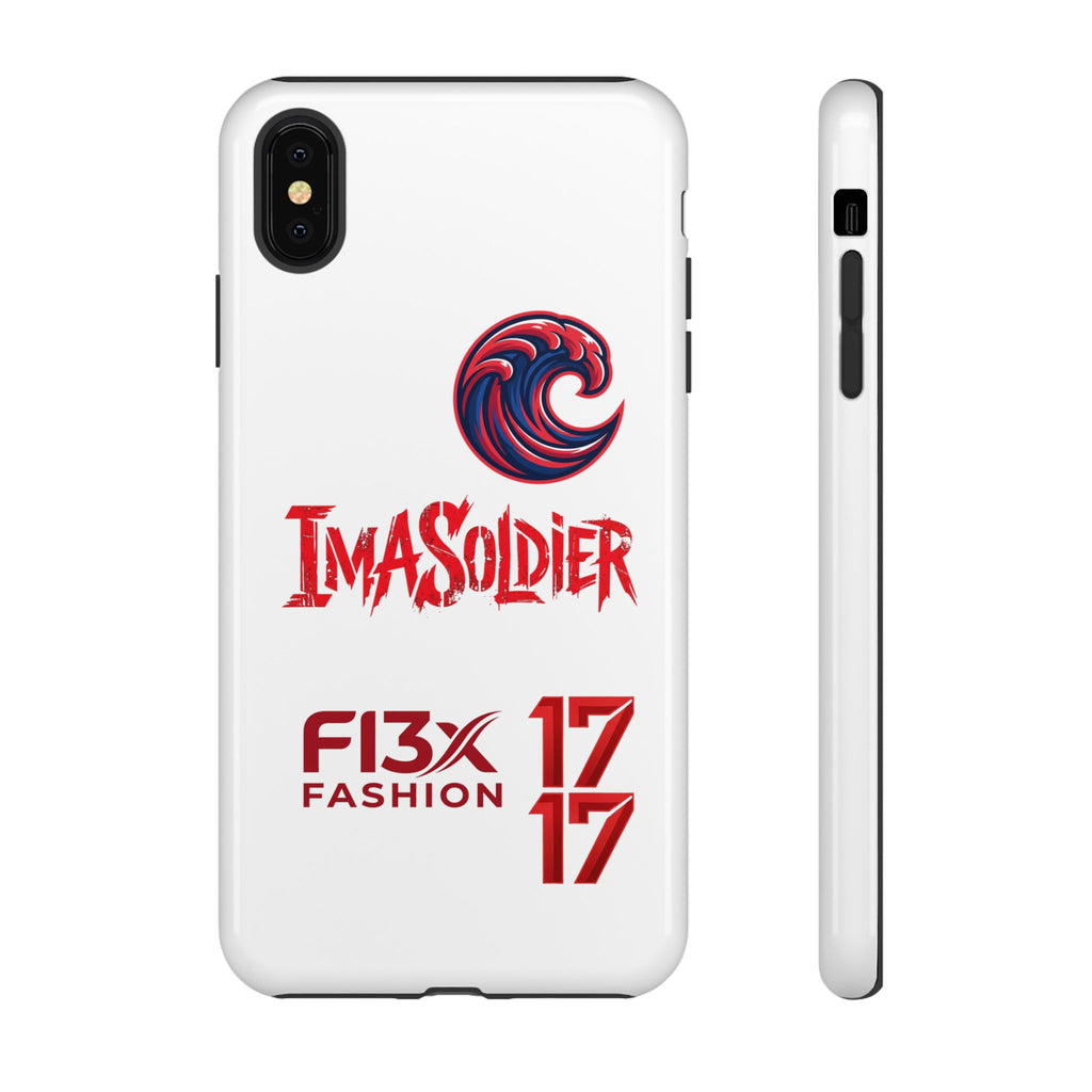 Phone Case — 'ImaSoldier' Red Wave Protective Hard Case