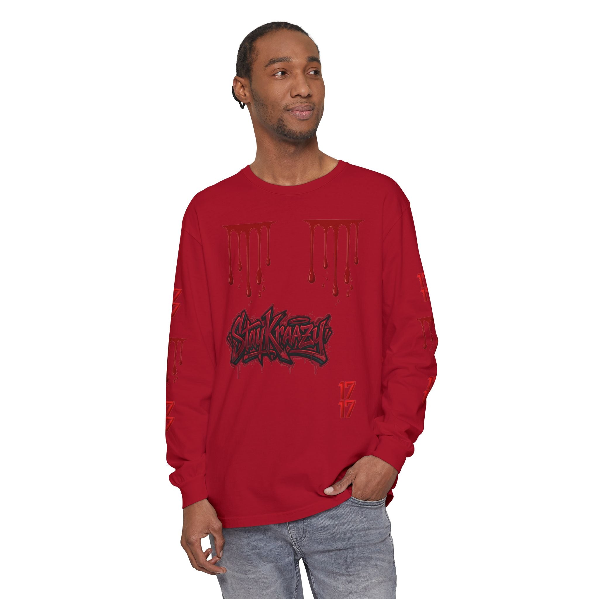 Blood Drip Graphic Long Sleeve Tee