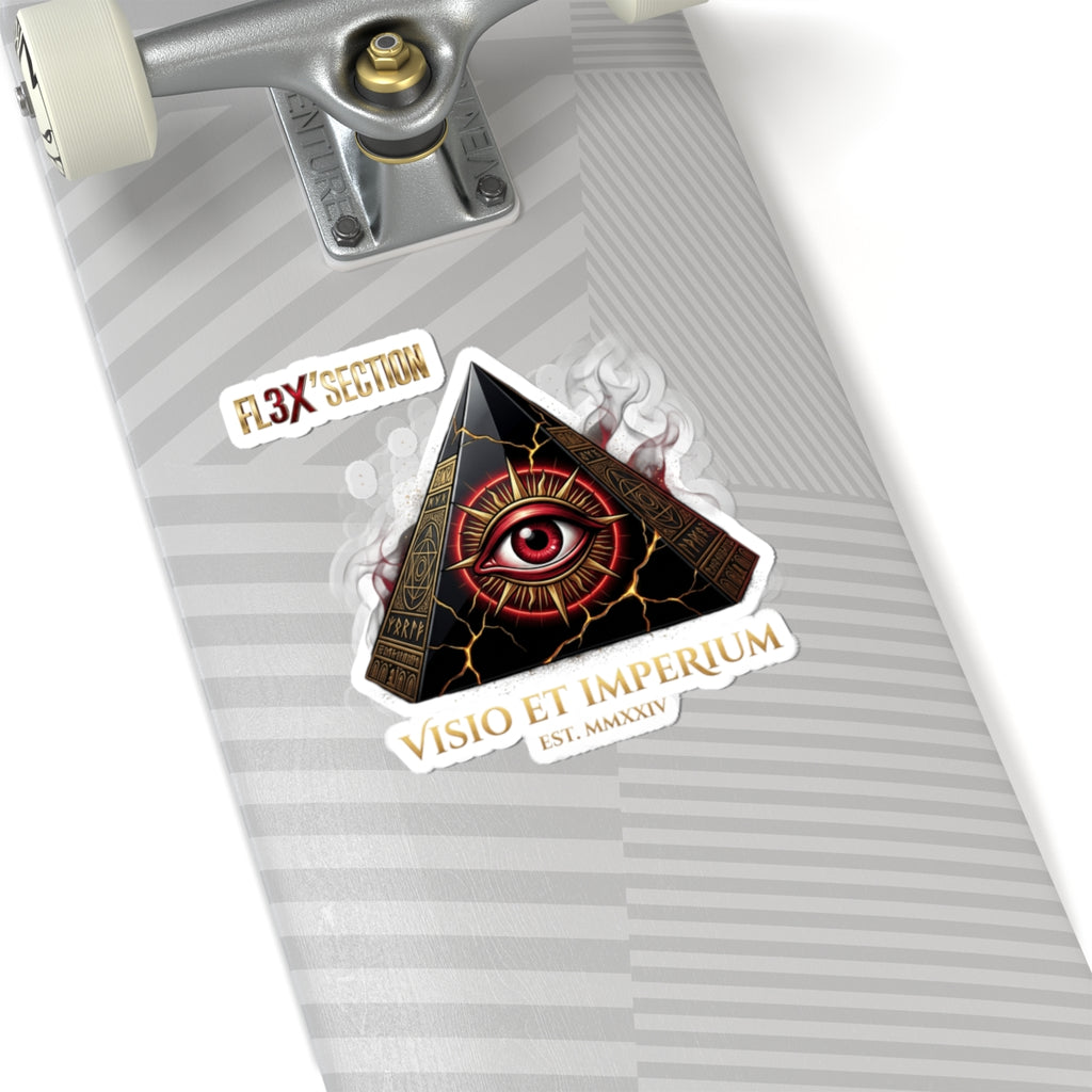 All-Seeing Pyramid Kiss-Cut Sticker — "Visio et Imperium" Eye Design