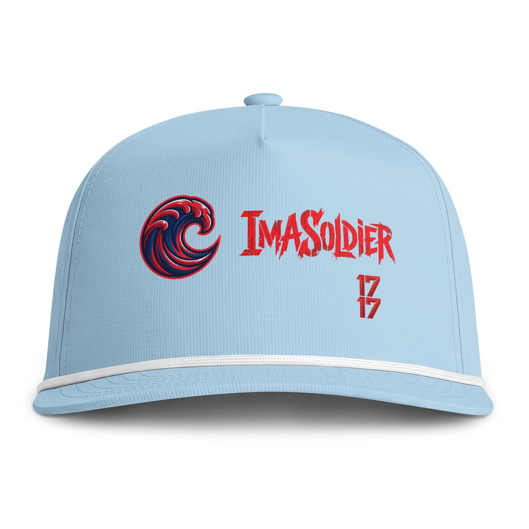 Sunwashed Rope Cap - "IMASOLDIER 17" Embroidered Snapback Hat