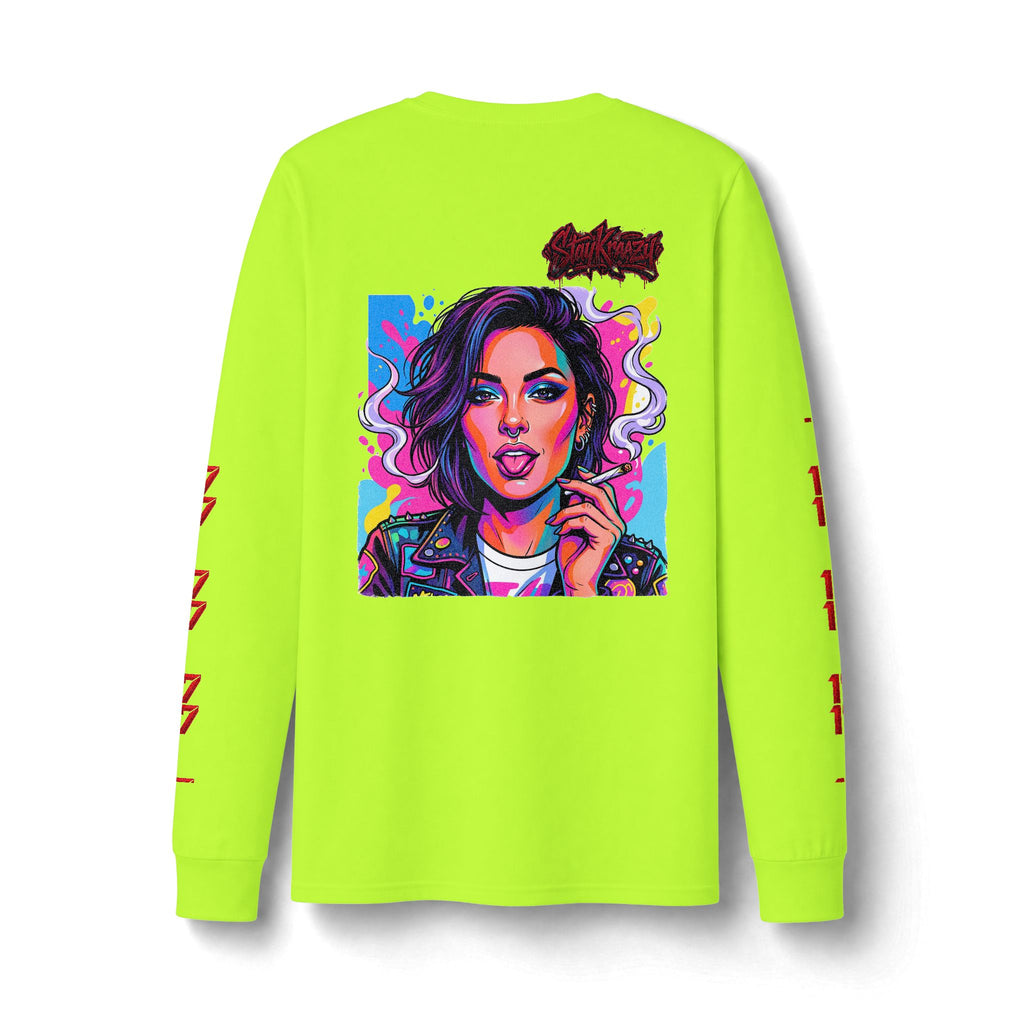 Long Sleeve Tee — Neon Pop Portrait Graphic