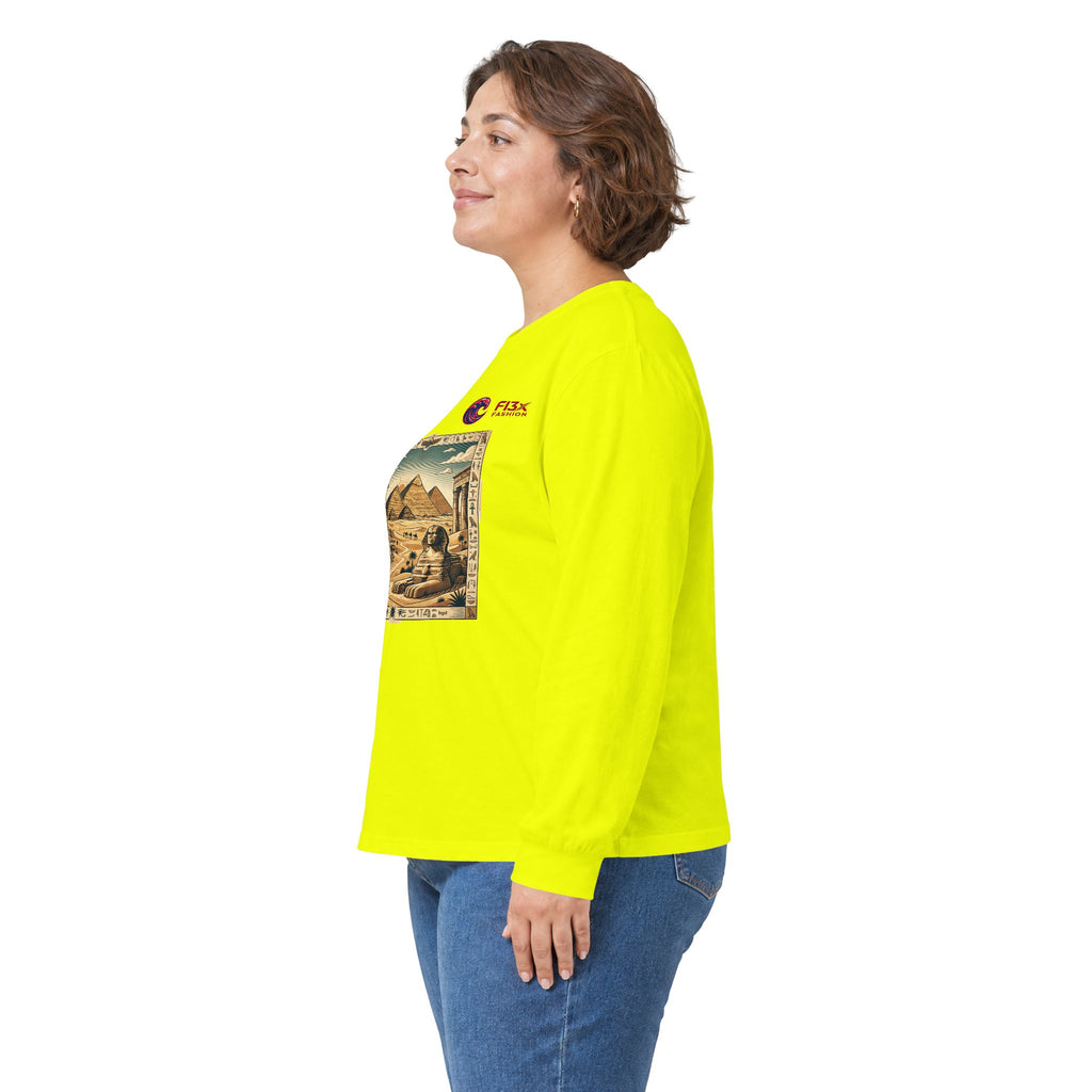 Egyptian Pyramids Vintage Graphic Long Sleeve Tee