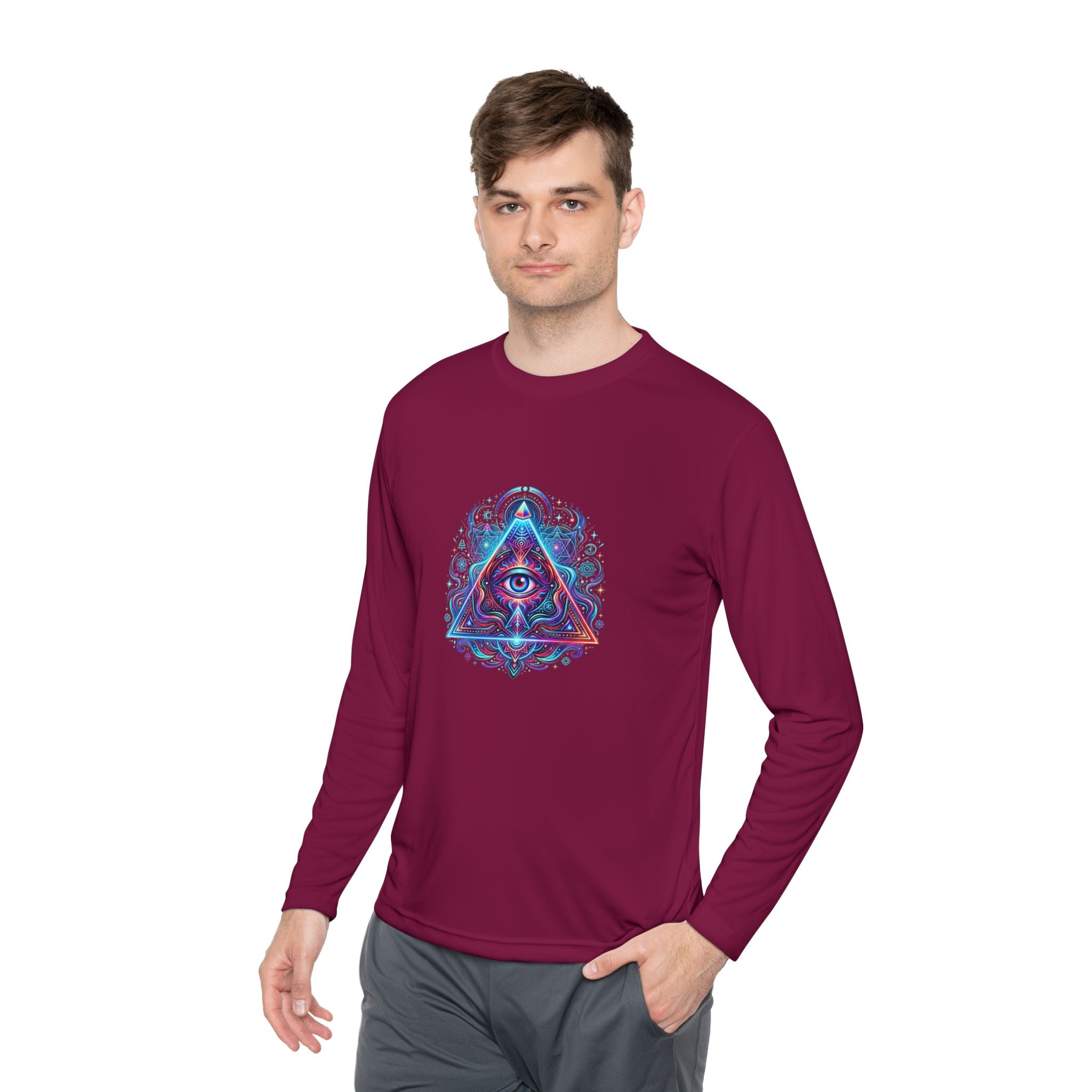 All-Seeing Eye Triangle Long Sleeve Tee — Psychedelic Mystic Graphic Shirt