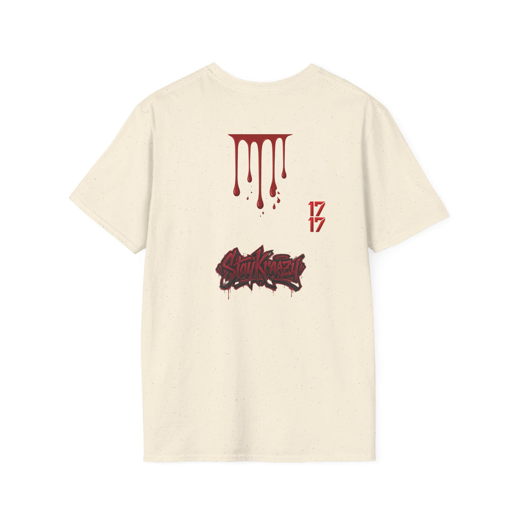 Graphic T-Shirt — Dripping Blood & 17/17 Snake Design