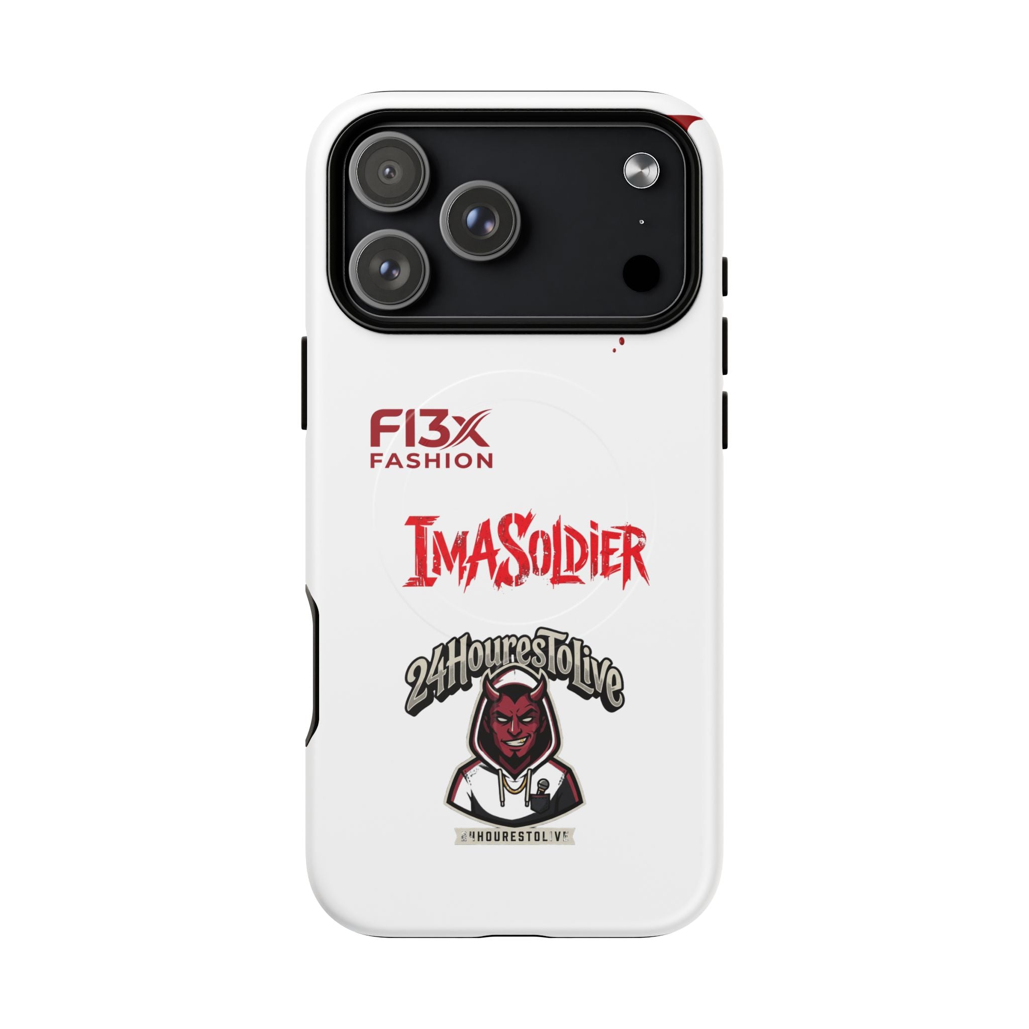 Tough Magnetic Phone Case — 'ImASoldier' Blood Drip Gaming Design