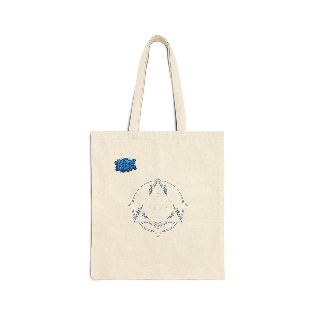 Canvas Tote Bag — Minimal Blue Floral Line Art Everyday Market Tote