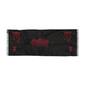 Gothic Drip Knit Scarf — '17' Band Logo Red on Black