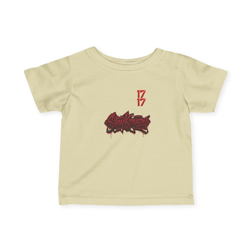 Infant Tee — Red Graffiti "17/17" Street Style Baby Shirt