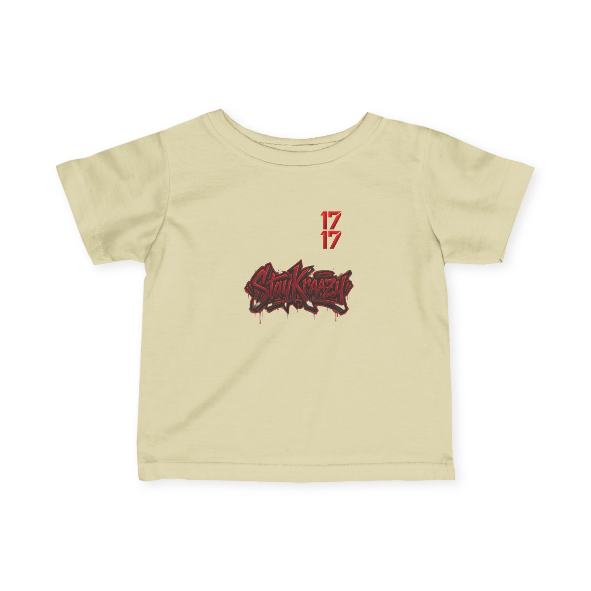 Infant Tee — Red Graffiti "17/17" Street Style Baby Shirt
