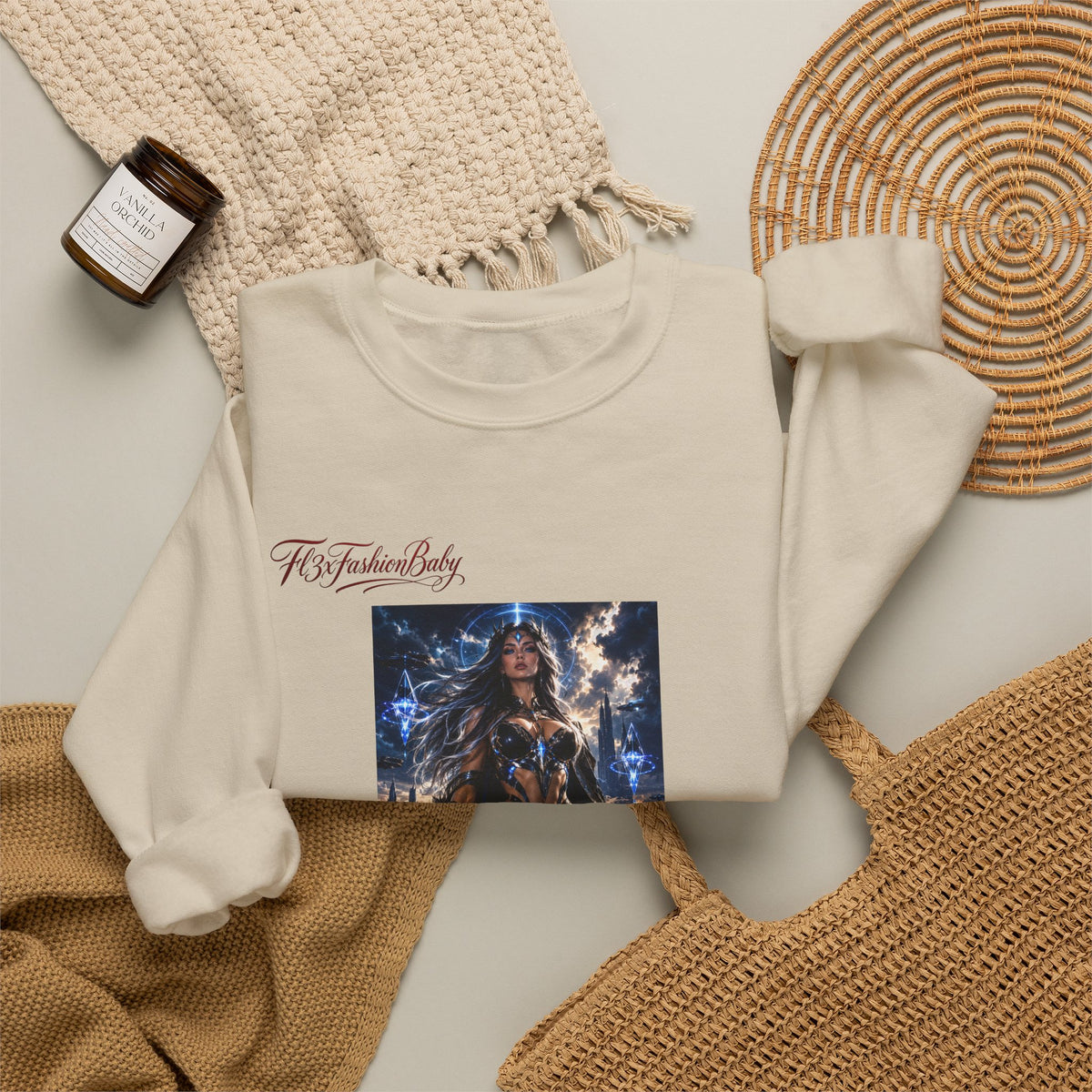 Wonder Warrior Crewneck Sweatshirt — Fantasy Armor Graphic