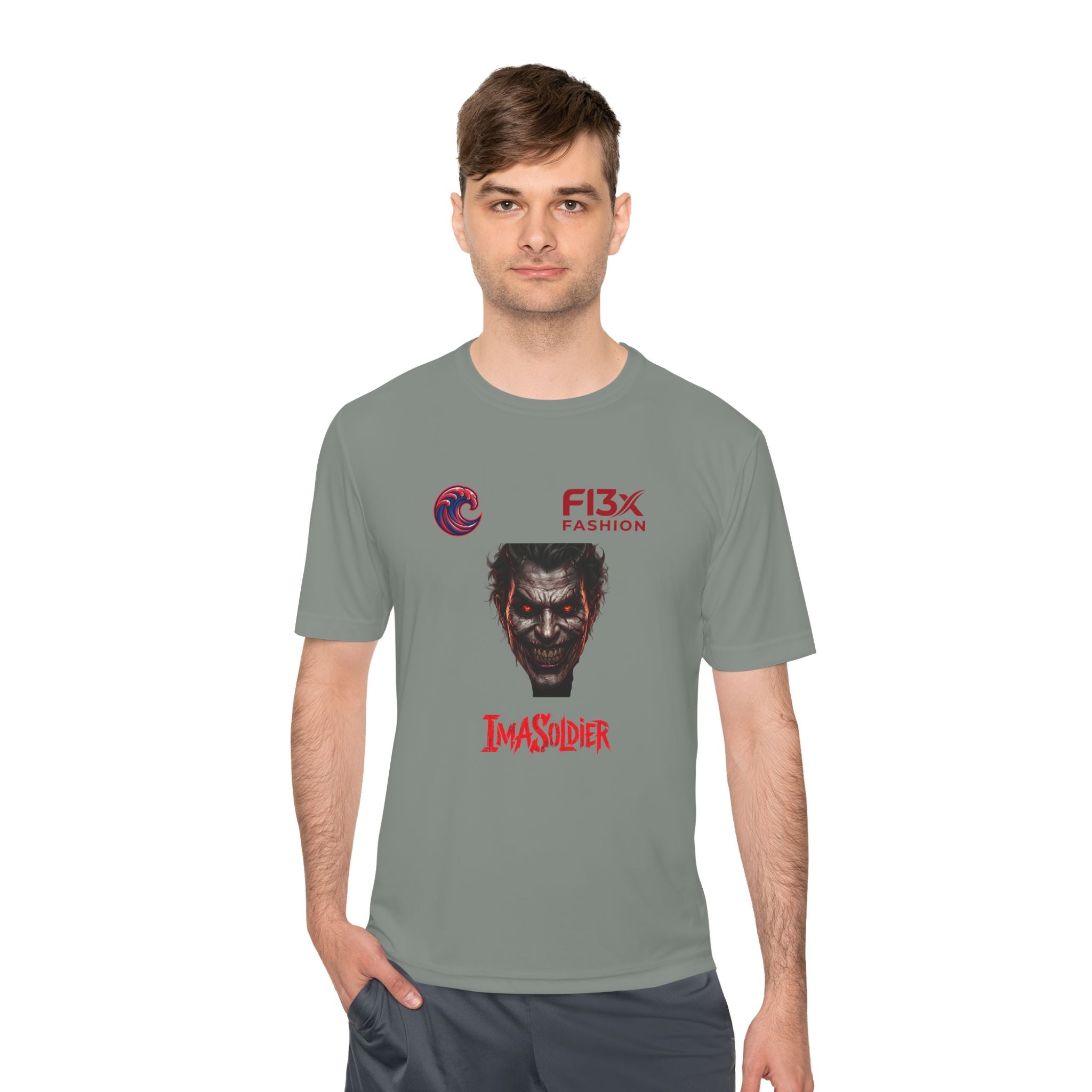 ImaSoldier Graphic Tee — Dark Joker Face Logo Moisture‑Wicking Shirt