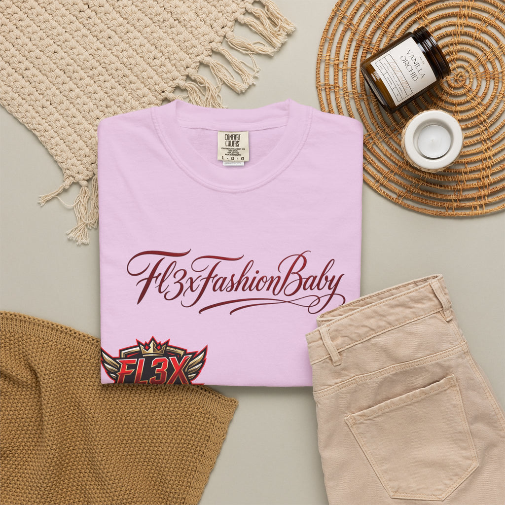Artistic Floral Portrait T-Shirt — 'Fl3xFashionBaby' Graphic Tee
