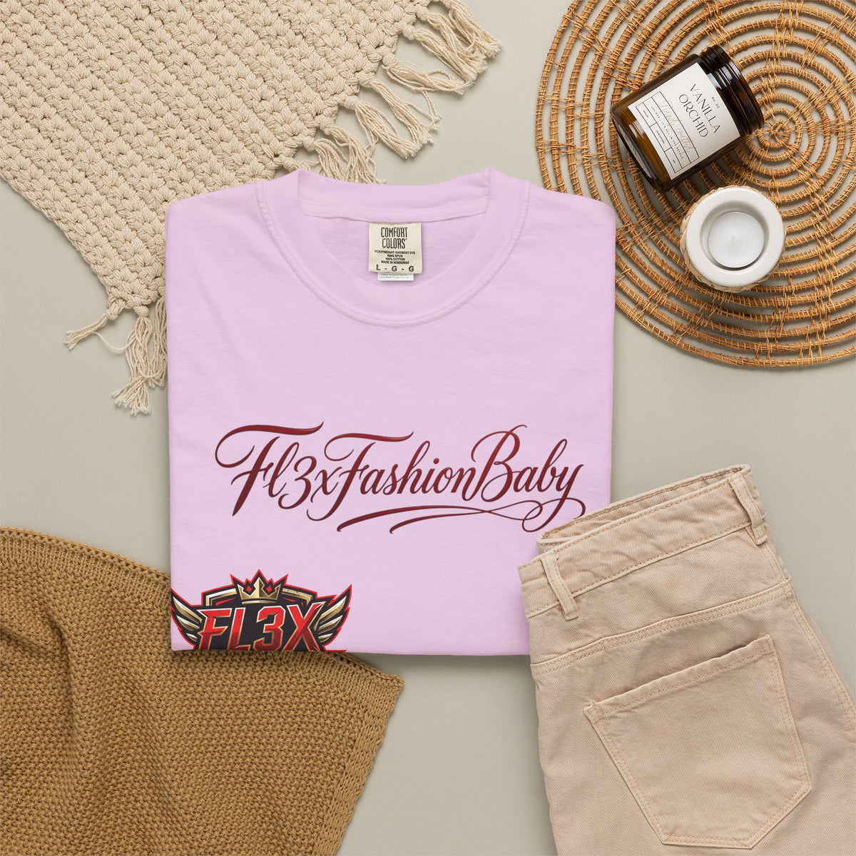 Artistic Floral Portrait T-Shirt — 'Fl3xFashionBaby' Graphic Tee