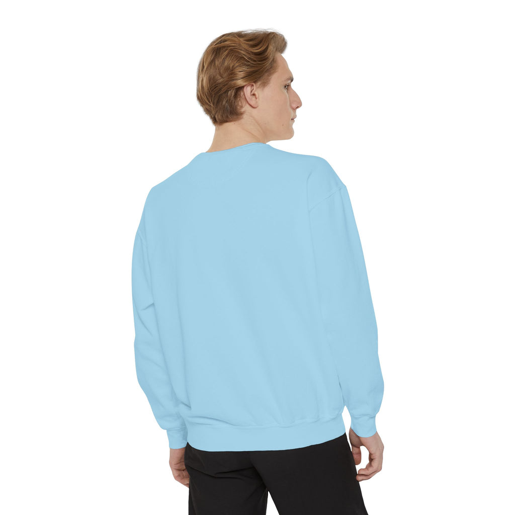 Sweatshirt — Minimal Red "17/17" Chest Logo Garment-Dyed Crew