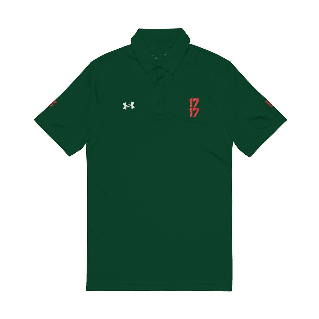 Embroidered '17' White Men's Performance Polo