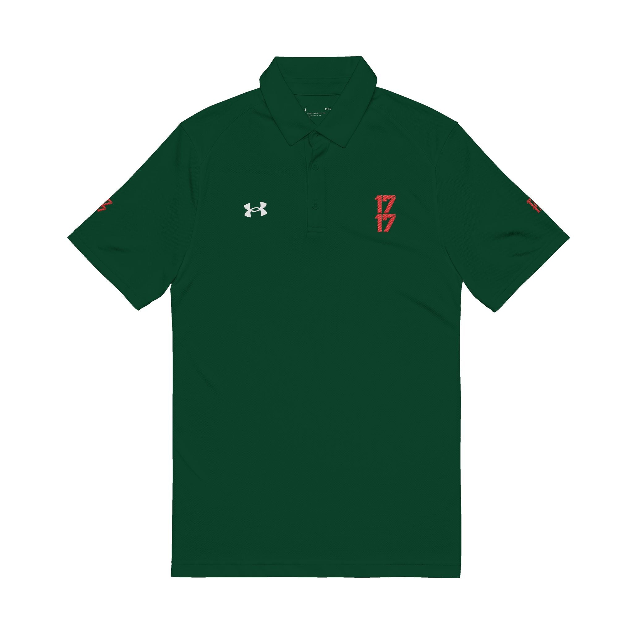 Embroidered '17' White Men's Performance Polo