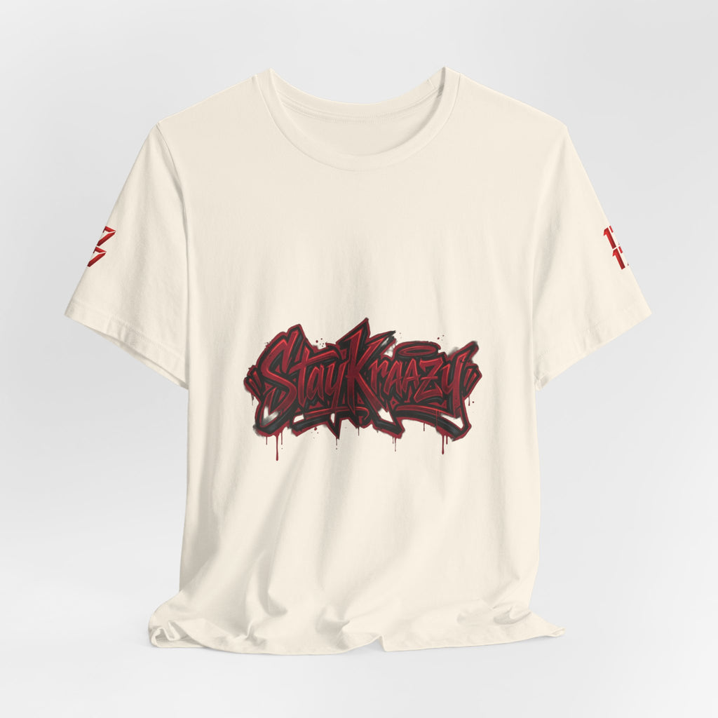 Stay Krazi Graffiti Tee — Red 17 Streetwear T‑Shirt