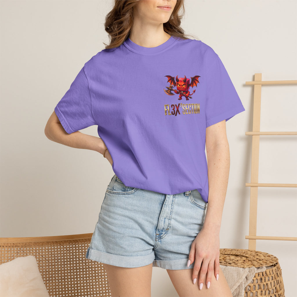 Devil Mascot T-Shirt — 'F13X Fashion' Graphic Tee (Front Chest & Back Print)