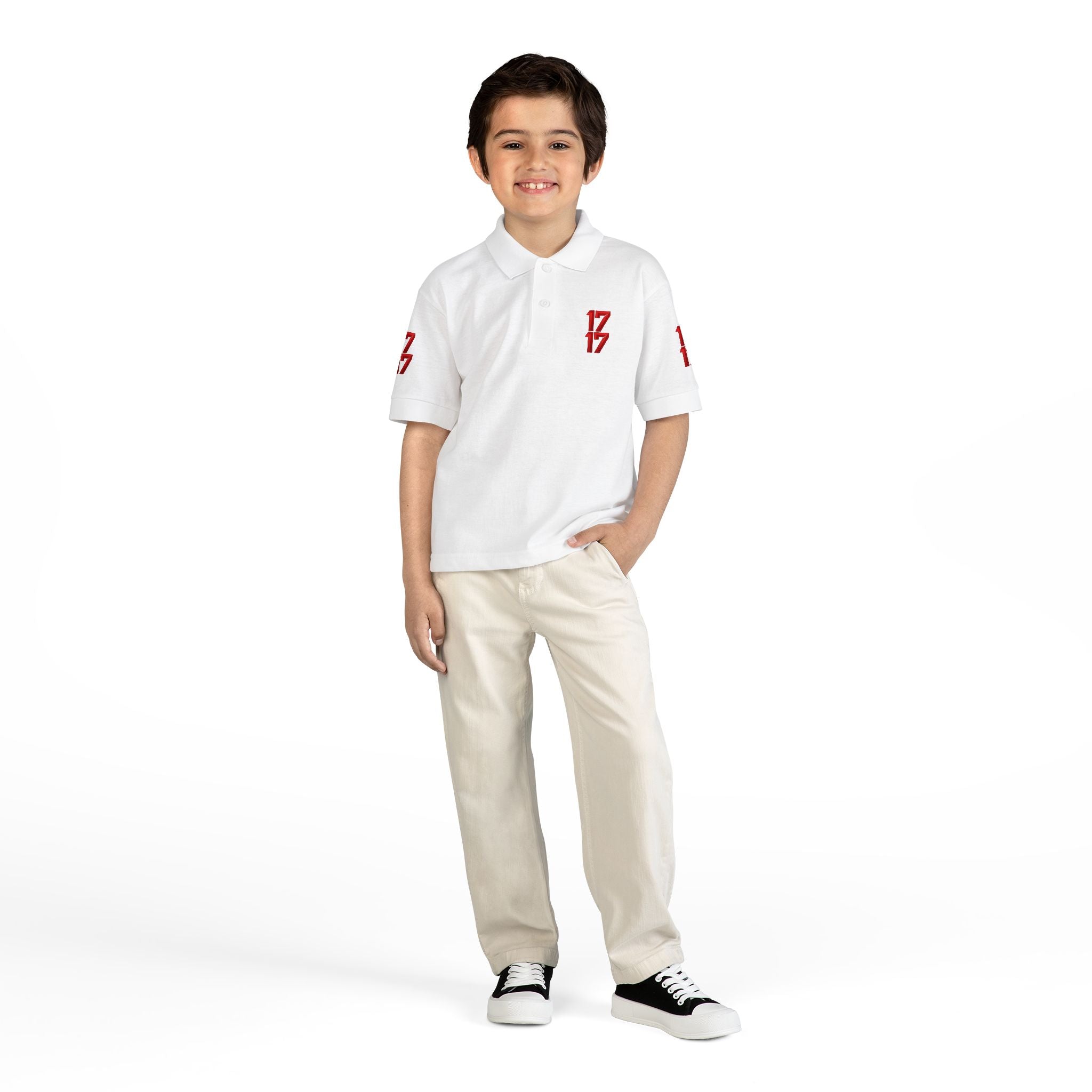 Youth Polo — Red 17 Graphic School Spirit Polo