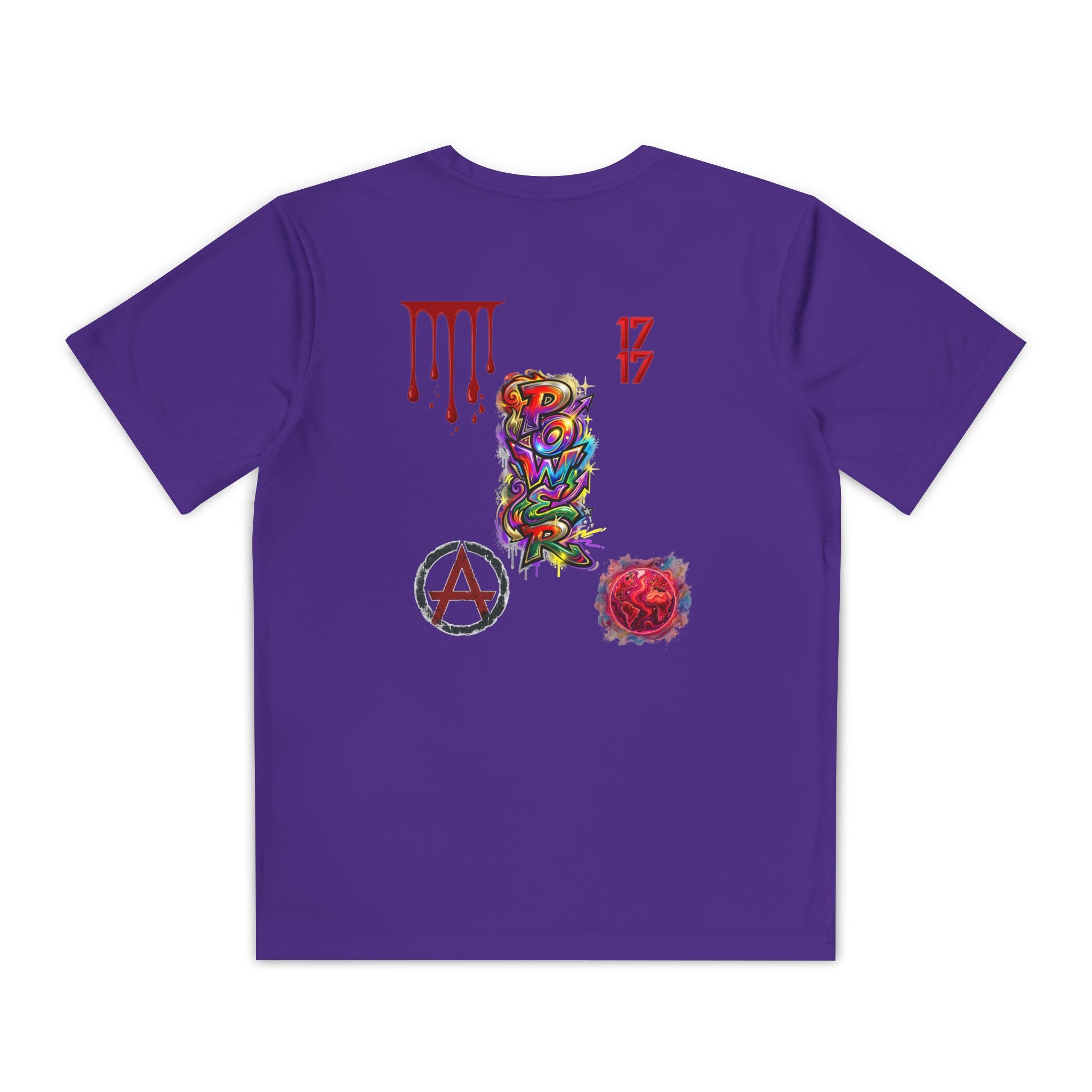 Youth Competitor Tee — Colorful Graffiti Anarchy Graphic T-Shirt