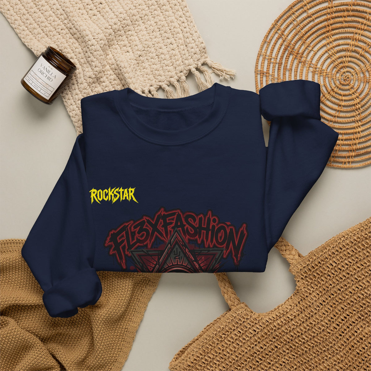 Graphic Crewneck Sweatshirt — Dark Eye Pyramid Streetwear Design