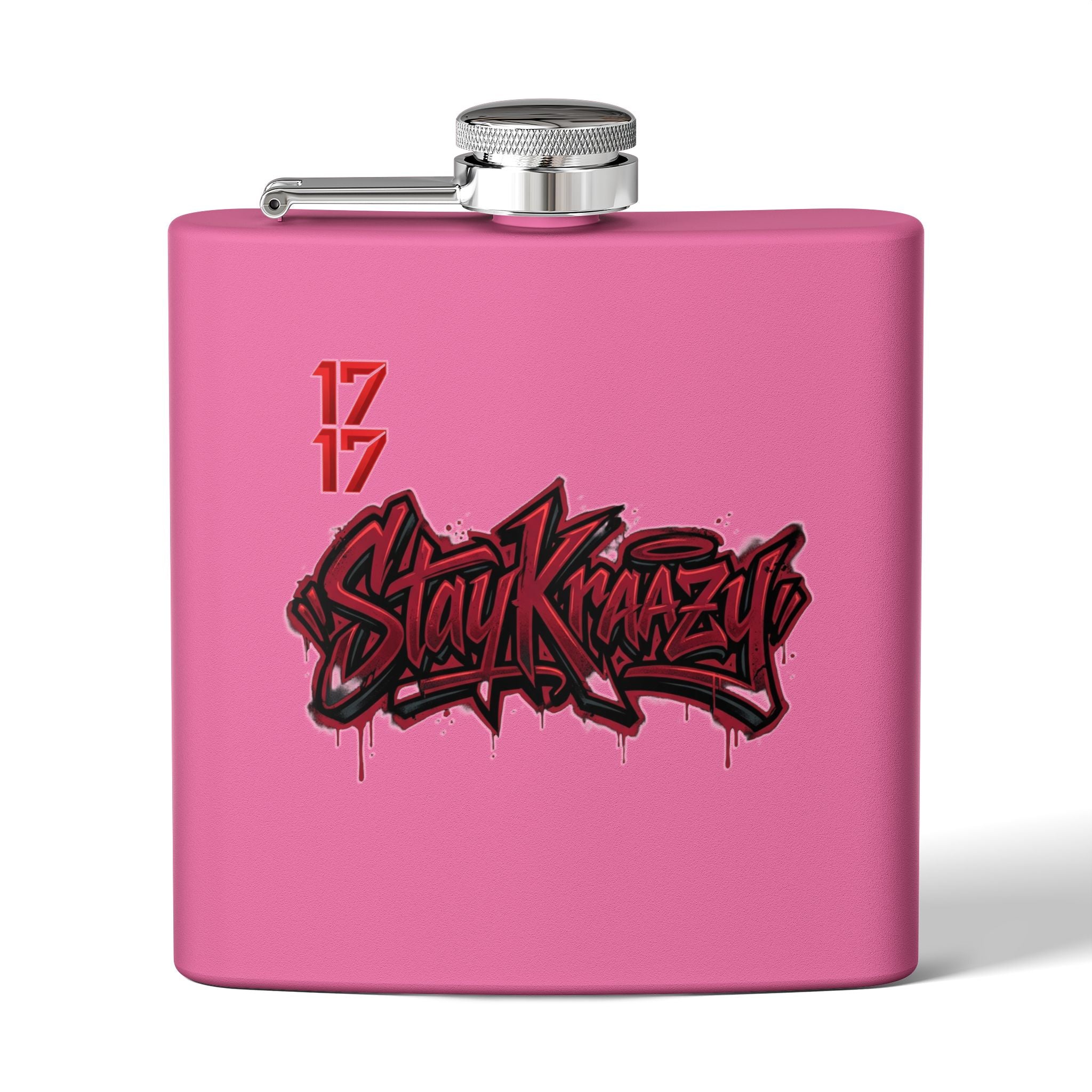 Flask — 'Stay Krazy' Graffiti Stainless Steel 6oz Hip-Hop Flask