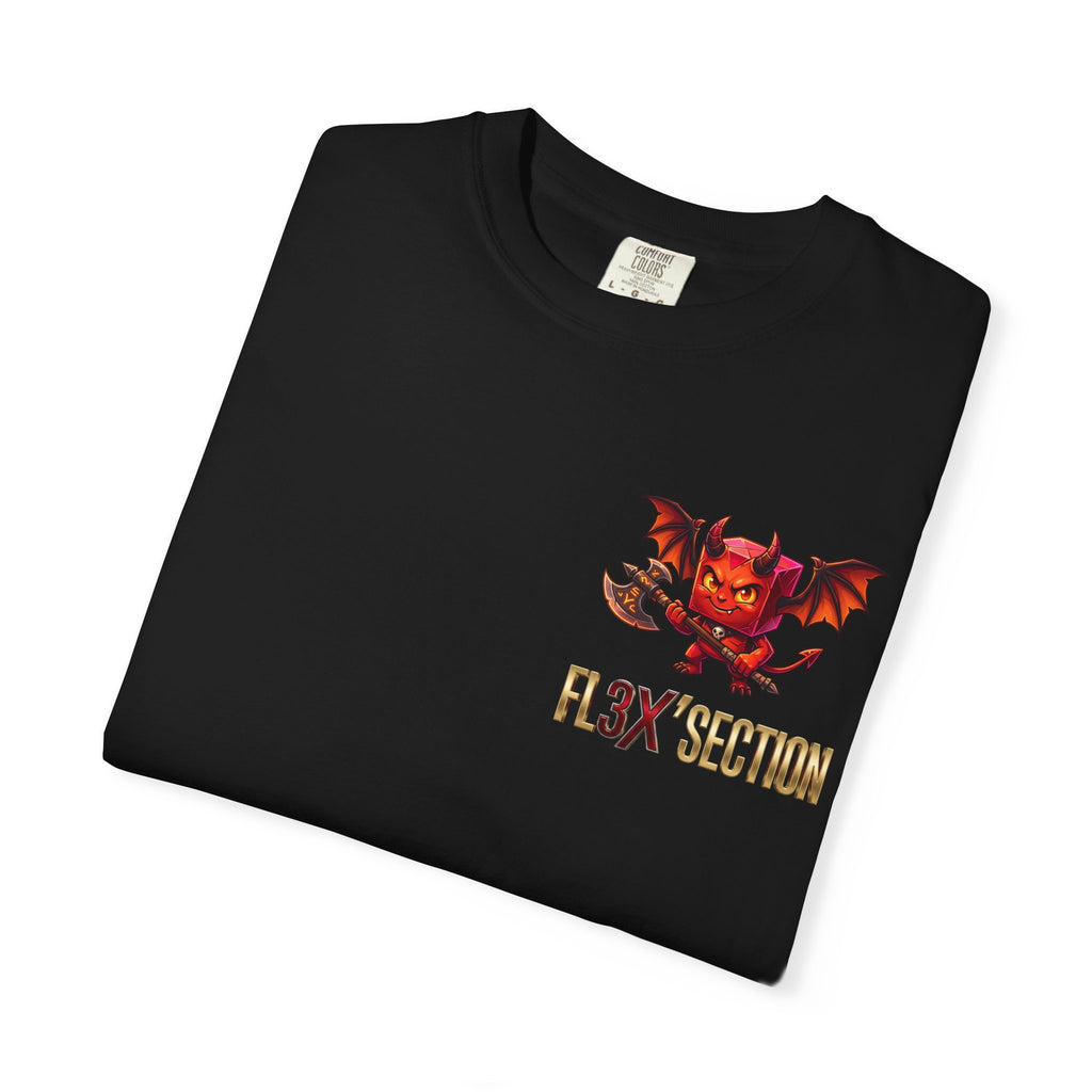 Devil Mascot T-Shirt — 'F13X Fashion' Graphic Tee (Front Chest & Back Print)