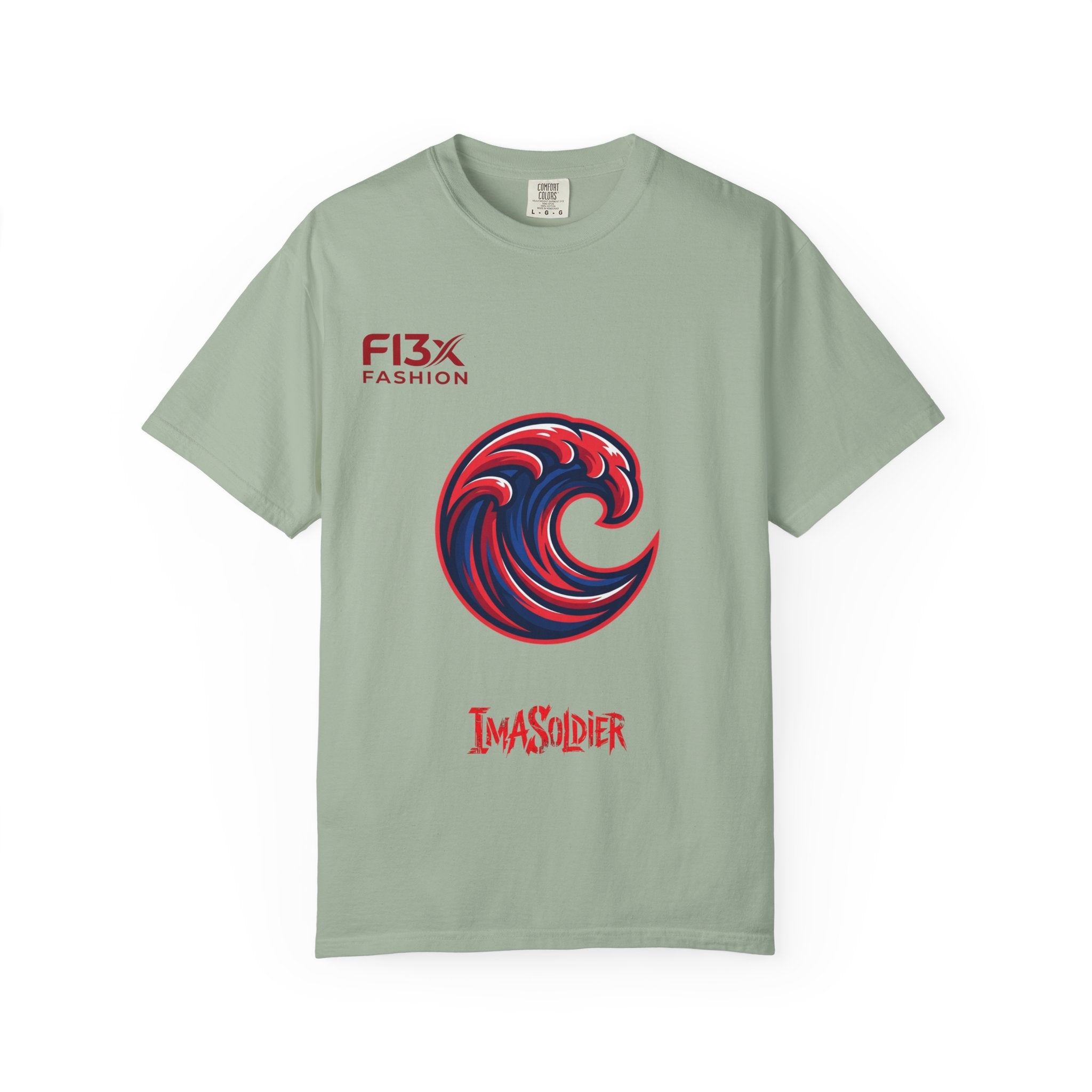 Wave Emblem T-Shirt — 'I'm A Soldier' Graphic Crew Tee