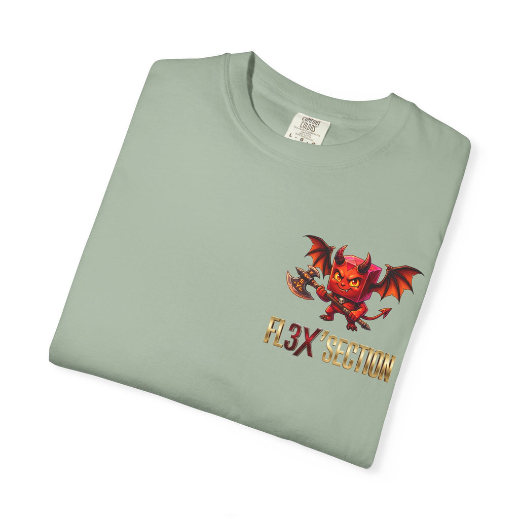 Devil Mascot T-Shirt — 'F13X Fashion' Graphic Tee (Front Chest & Back Print)