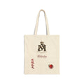 Canvas Tote Bag — Asian-inspired Crest, Calligraphy & Lucky Cat Design