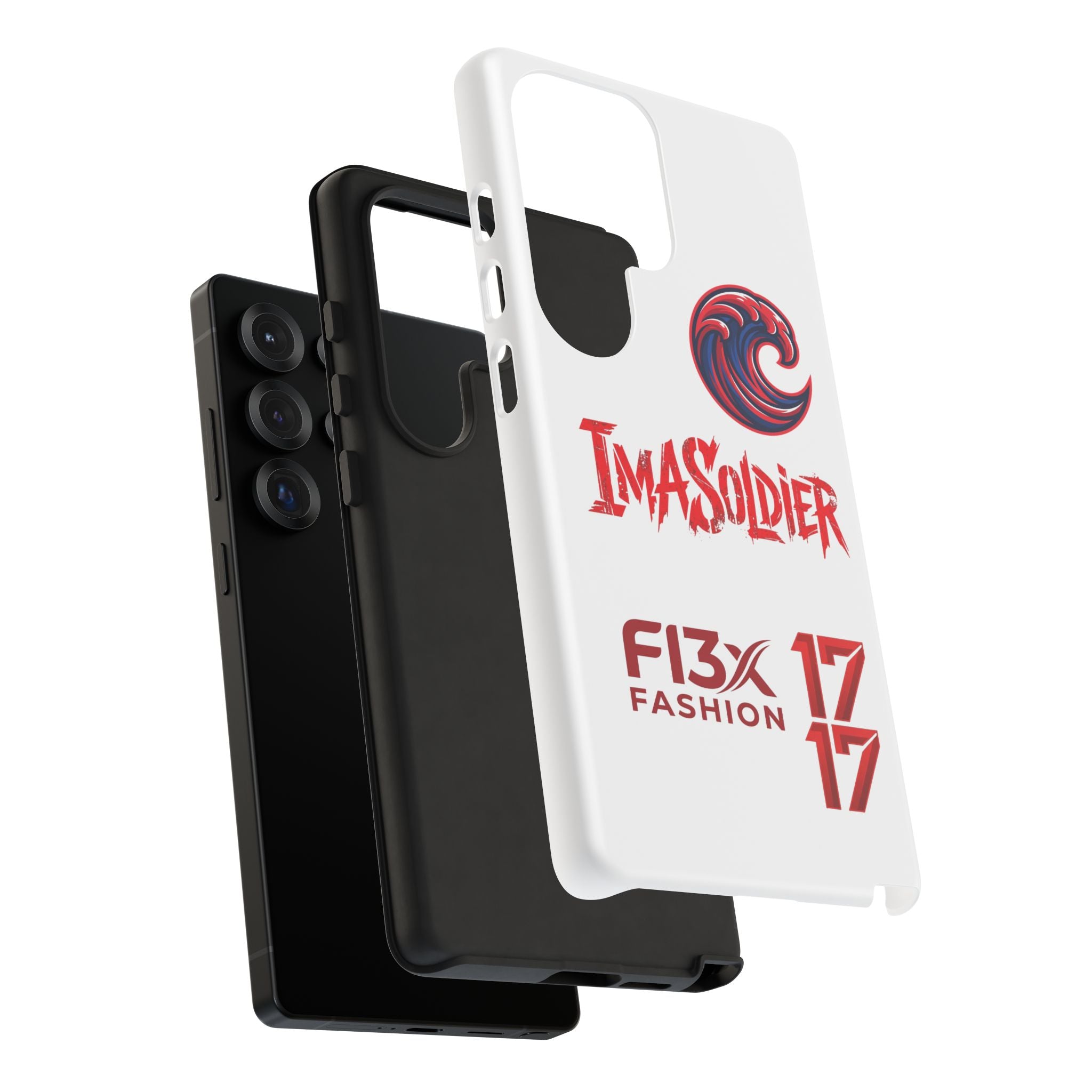 Phone Case — 'ImaSoldier' Red Wave Protective Hard Case