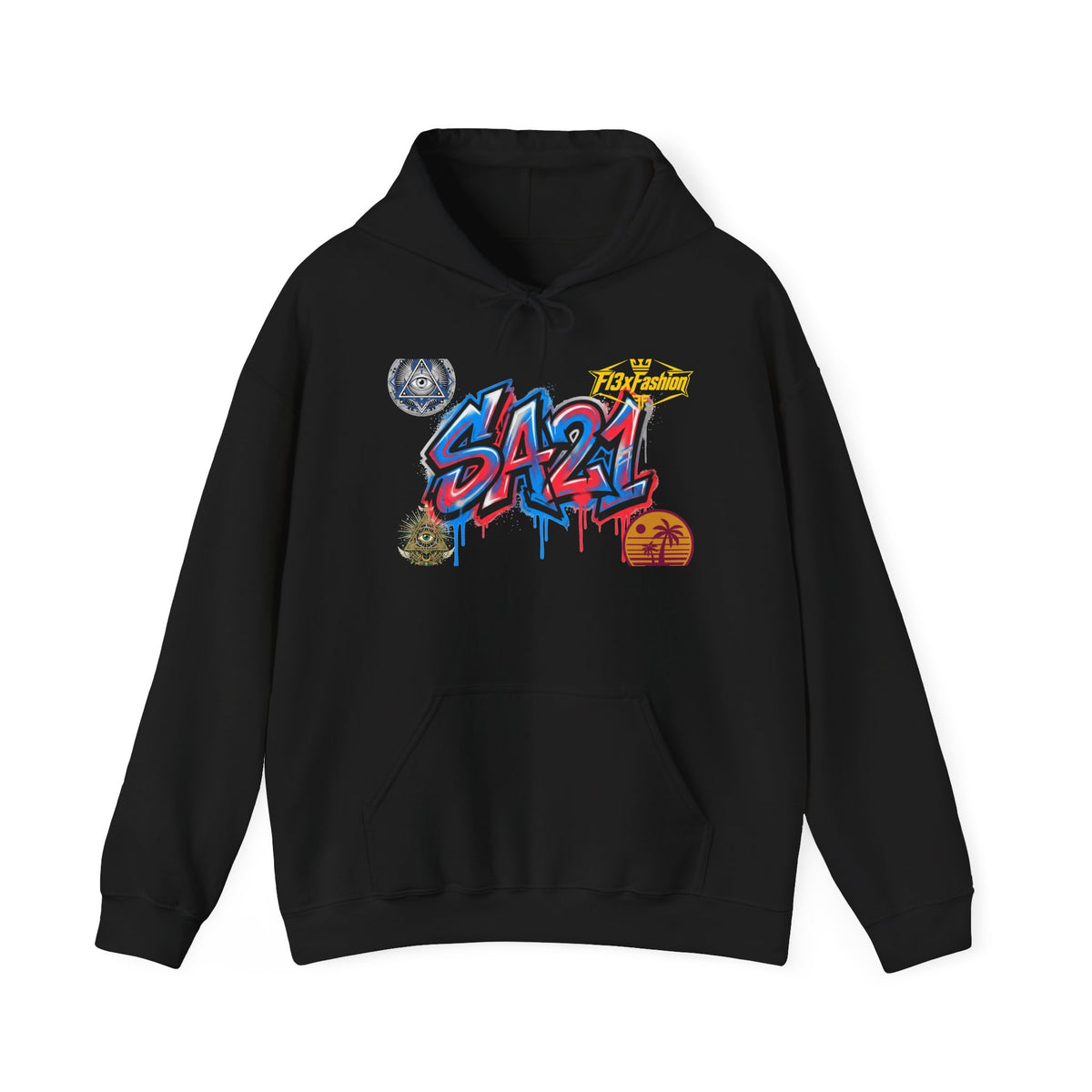 Graffiti S421 Hoodie — Retro Streetwear Graphic Pullover