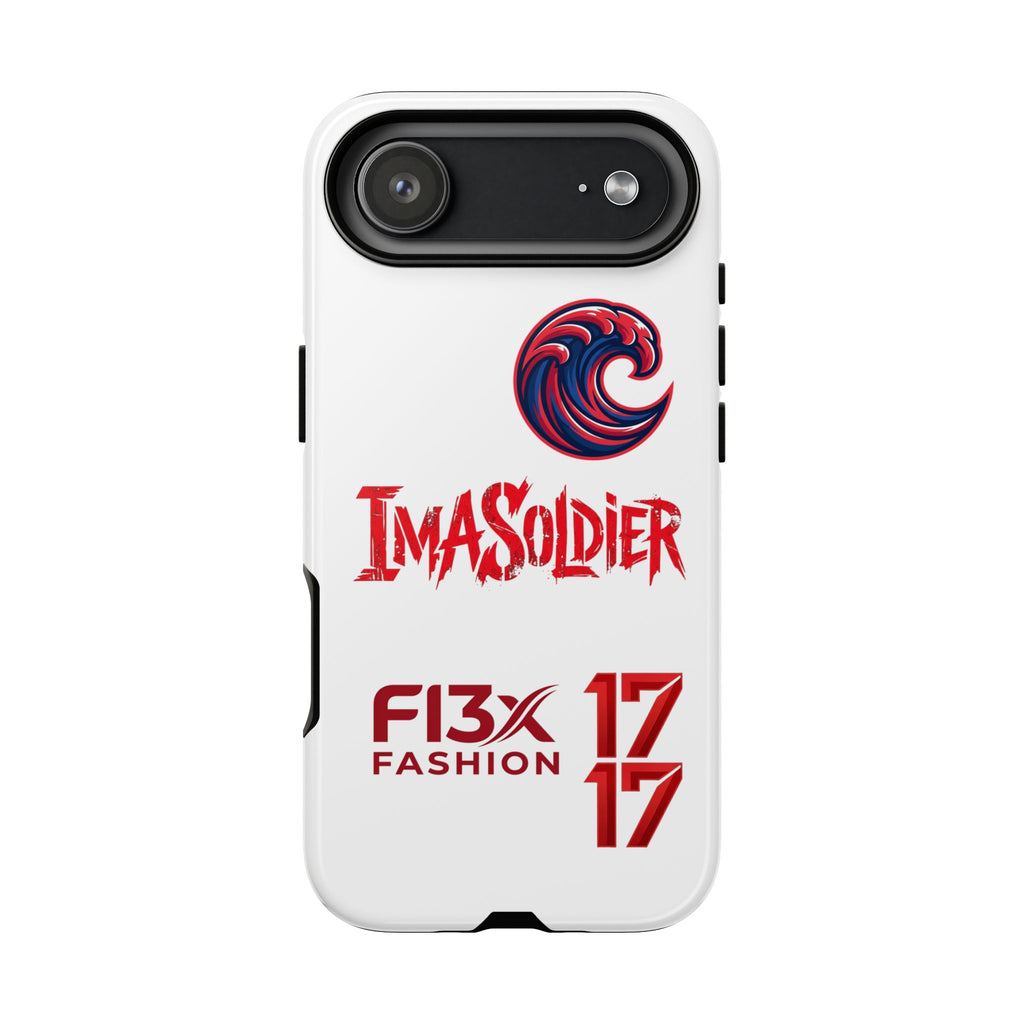 Phone Case — 'ImaSoldier' Red Wave Protective Hard Case
