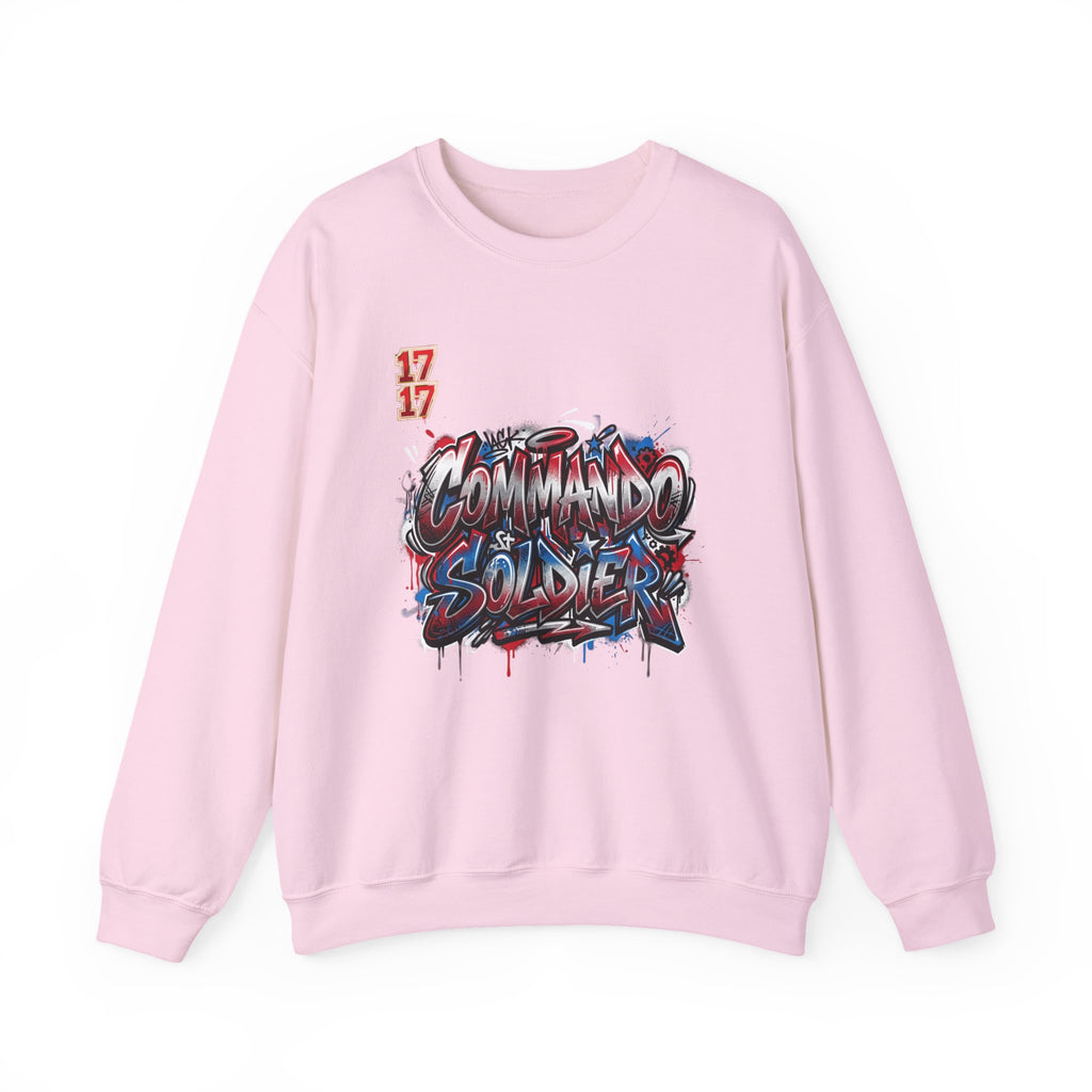 Crewneck Sweatshirt — 'Commando Soldier' Graffiti Graphic Crewneck
