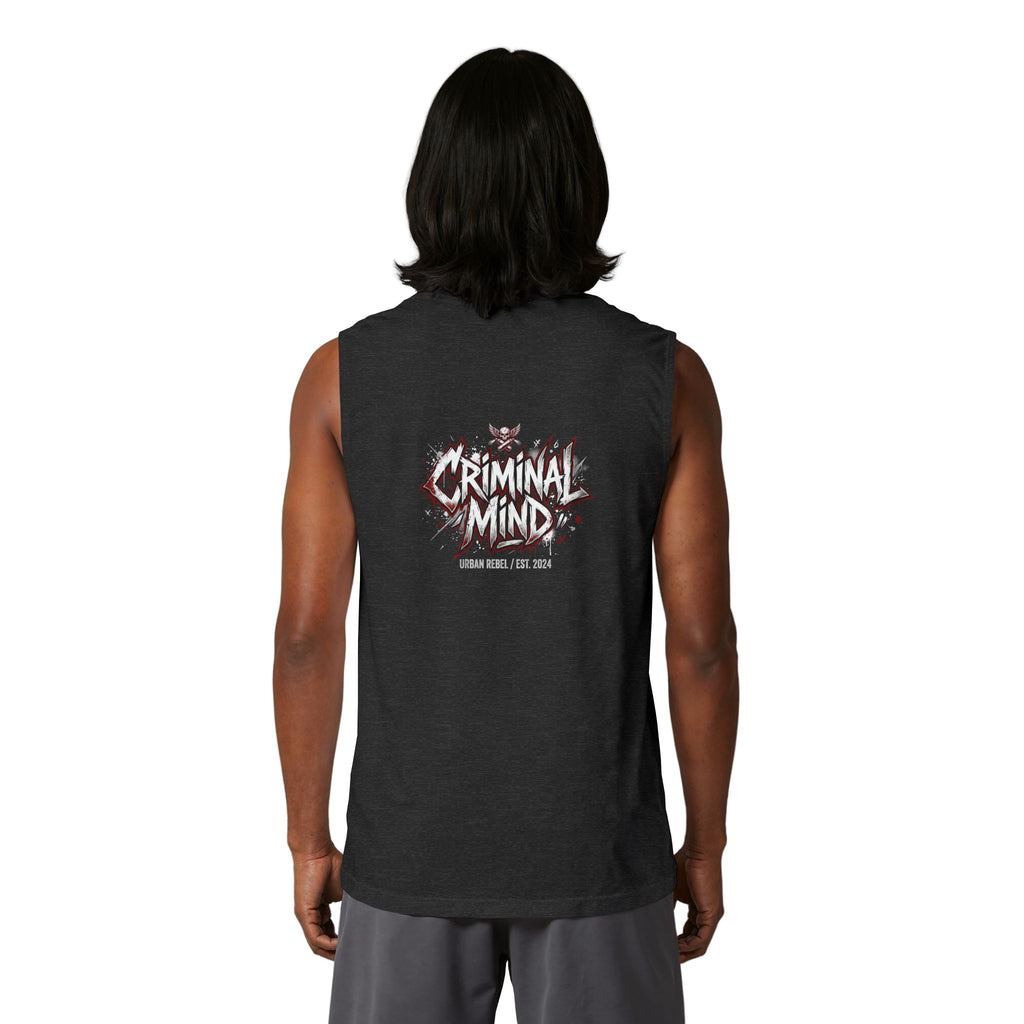 Criminal Mind Graphic Muscle Tank — Edgy Streetwear Band Tee