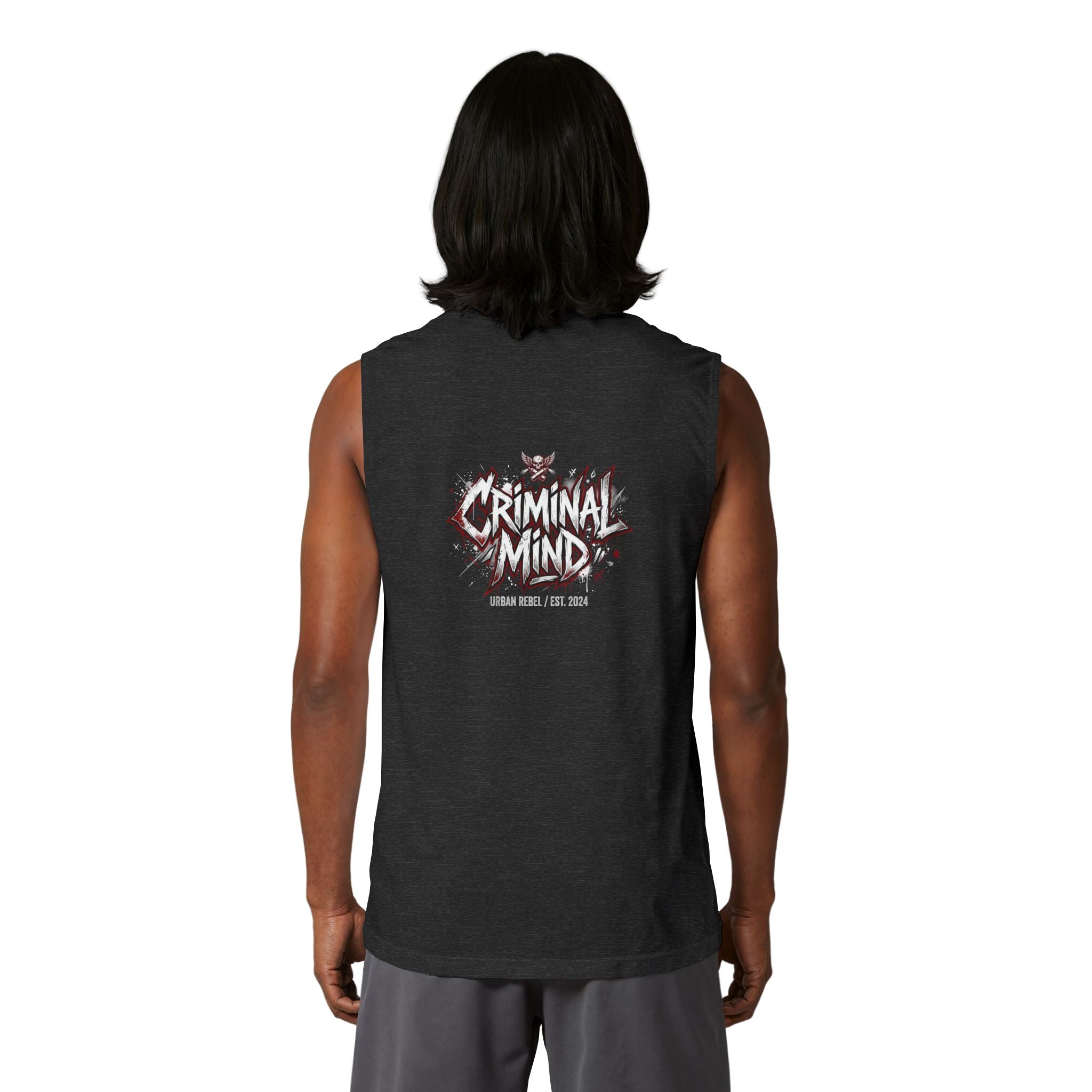 Criminal Mind Graphic Muscle Tank — Edgy Streetwear Band Tee