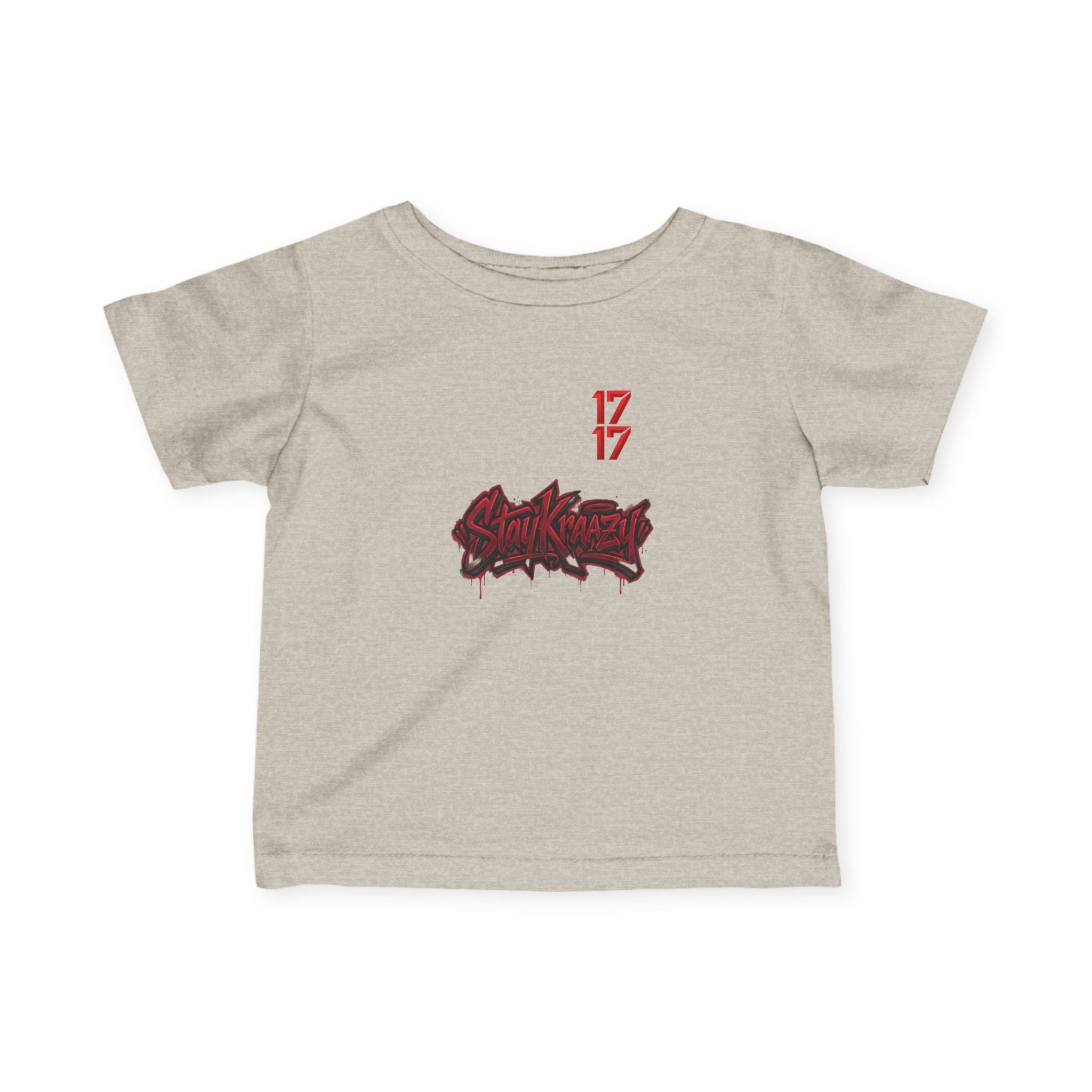 Infant Tee — Red Graffiti "17/17" Street Style Baby Shirt