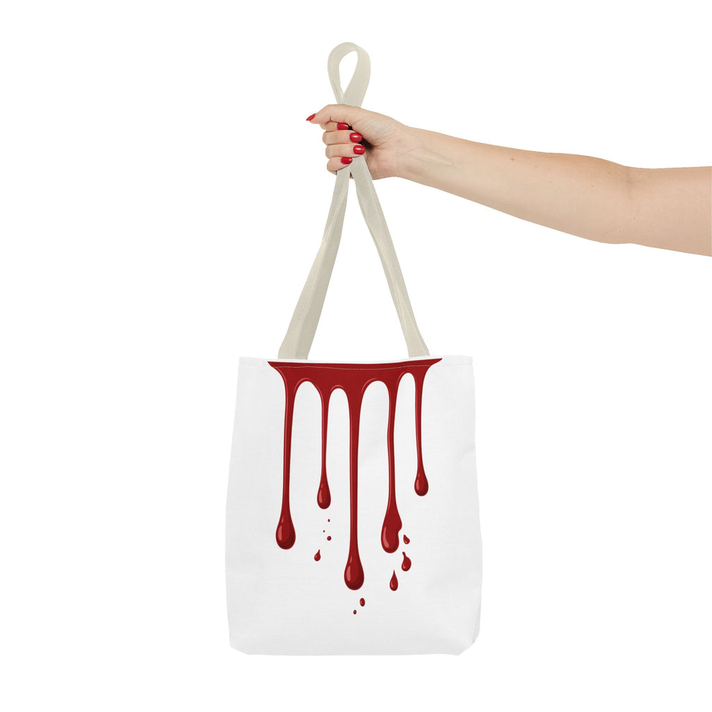 Dripping Blood Graphic Tote Bag — Red Horror Aesthetic Tote