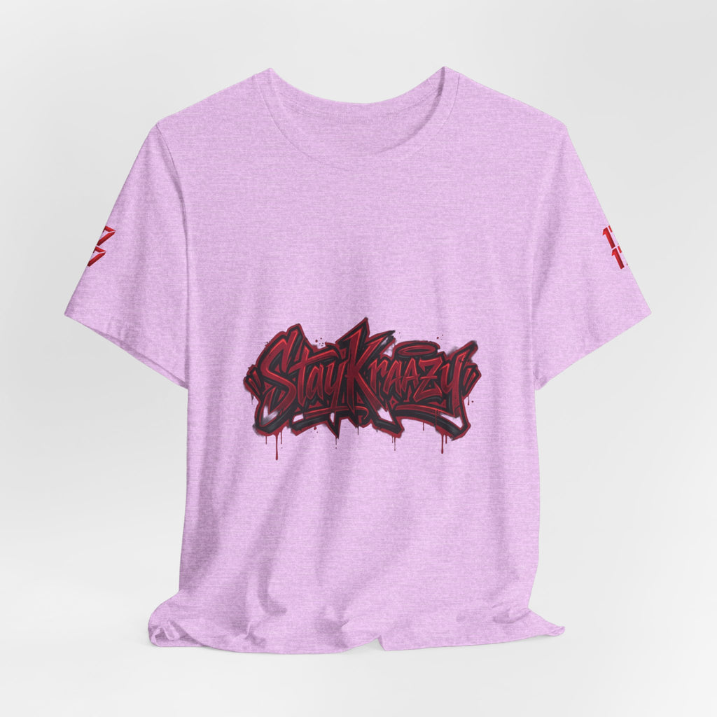 Stay Krazi Graffiti Tee — Red 17 Streetwear T‑Shirt