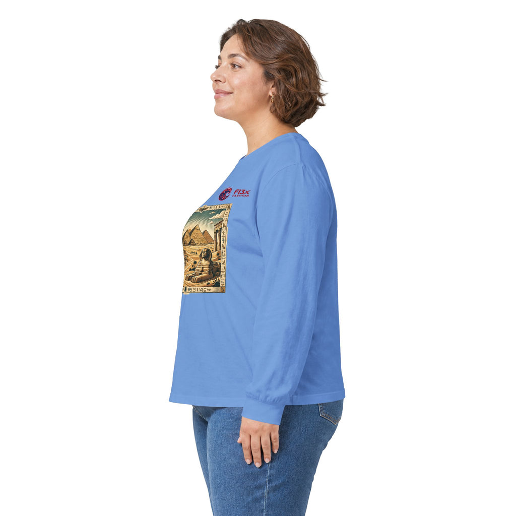 Egyptian Pyramids Vintage Graphic Long Sleeve Tee