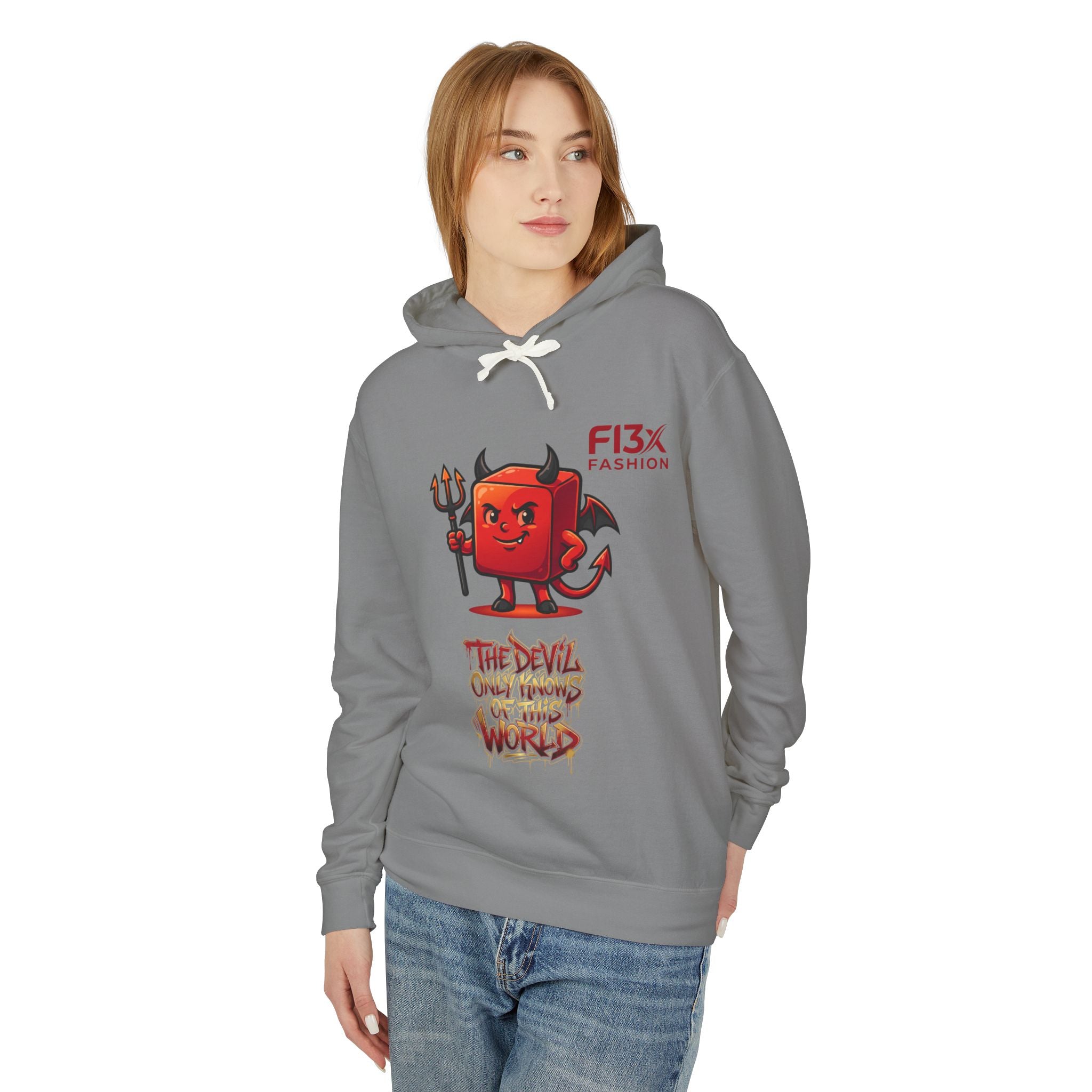 Devil Graphic Hoodie — "The Devil Only Knows of This World" Streetwear Sweatshirt