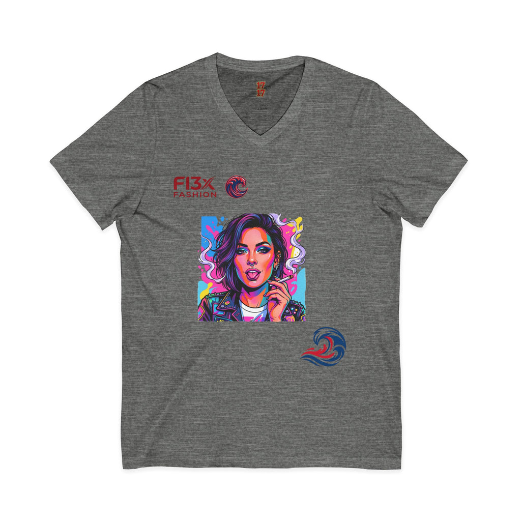 Pop Art Portrait V-Neck Tee — FI3xFashion Graphic T-Shirt