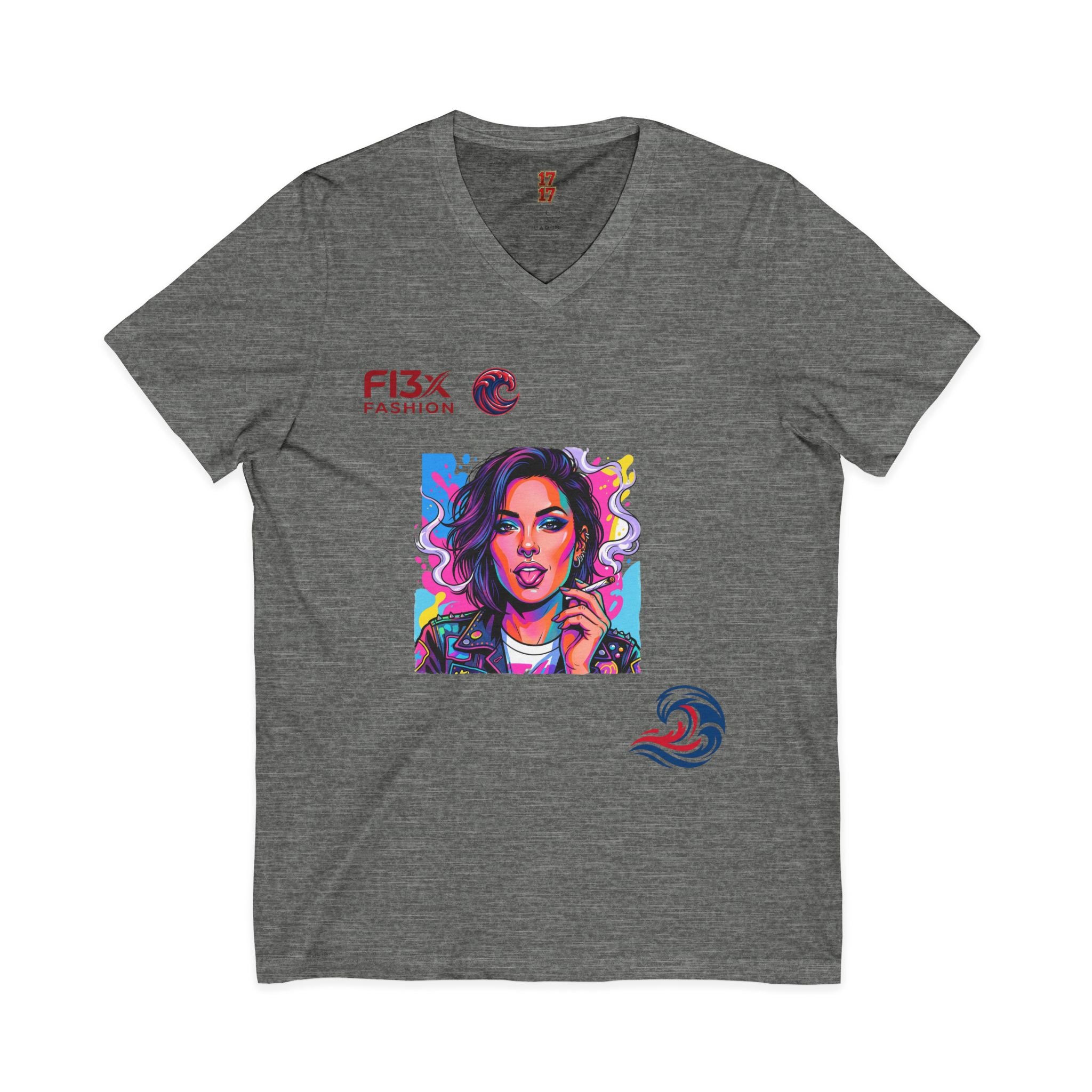 Pop Art Portrait V-Neck Tee — FI3xFashion Graphic T-Shirt