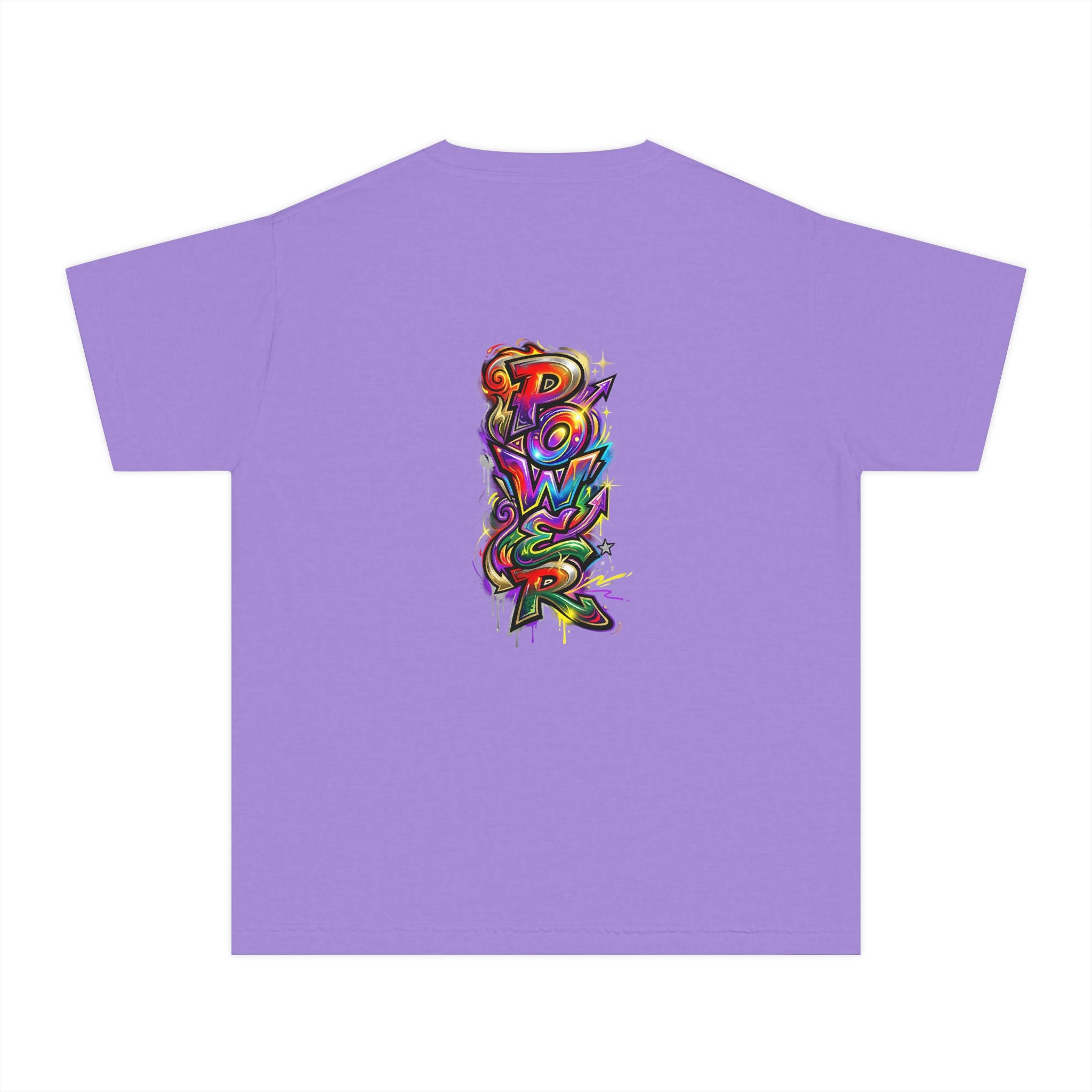 Youth Tee - Colorful 'Power' Graffiti Vertical Graphic